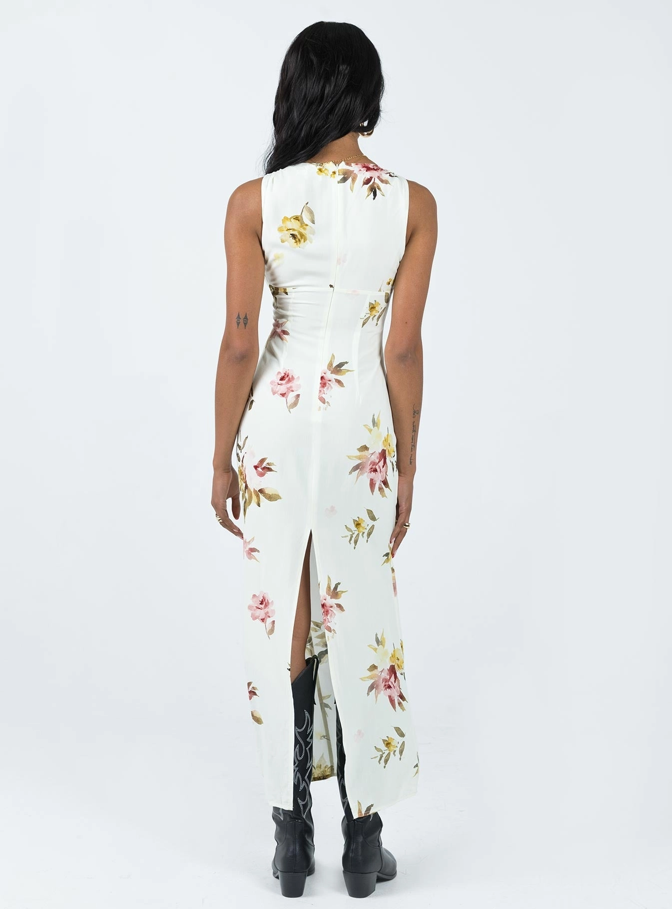 Malibu Maxi Dress Cream Multi Silky Touch Fall Flow