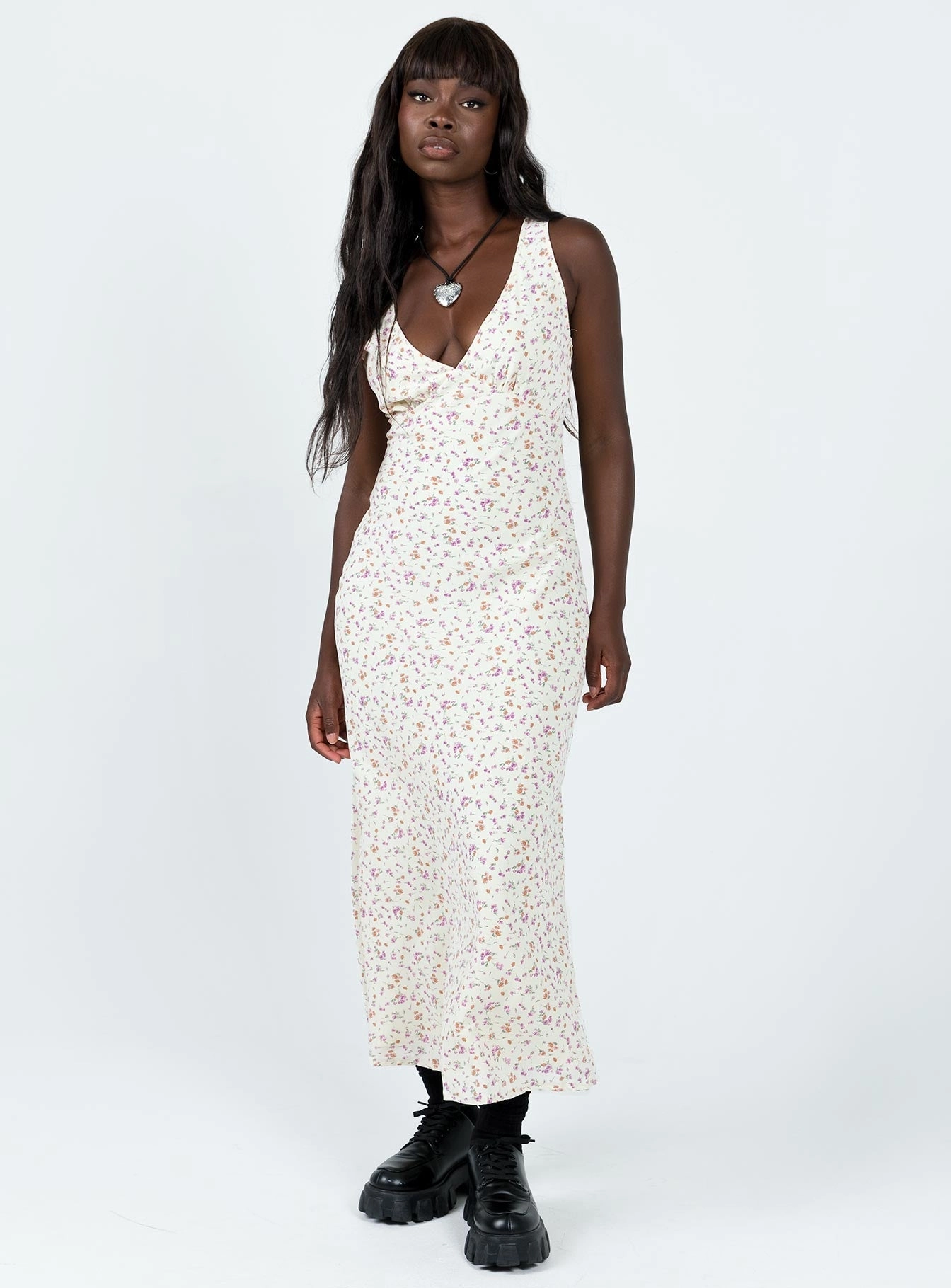 Nellie Maxi Dress Cream Waist-Cinching