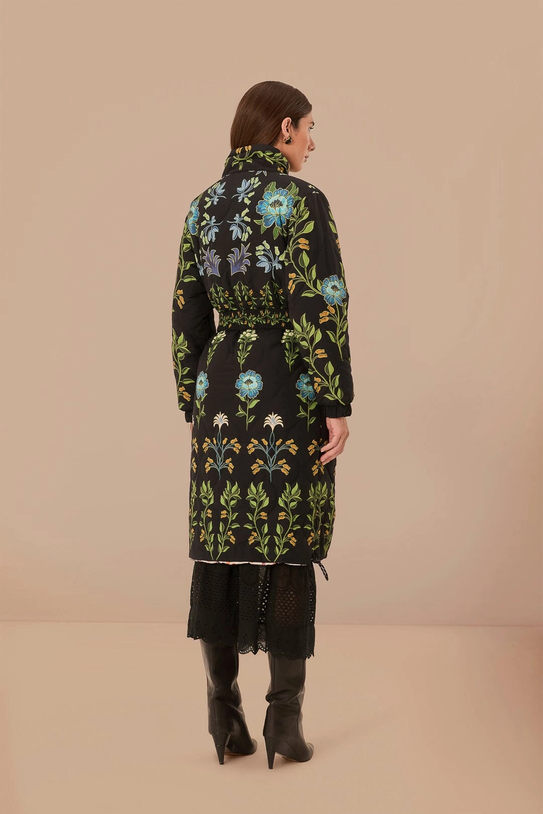 Thermo Regulating Hooded style Black Winter Garden Reversible Maxi Puffer Jacket