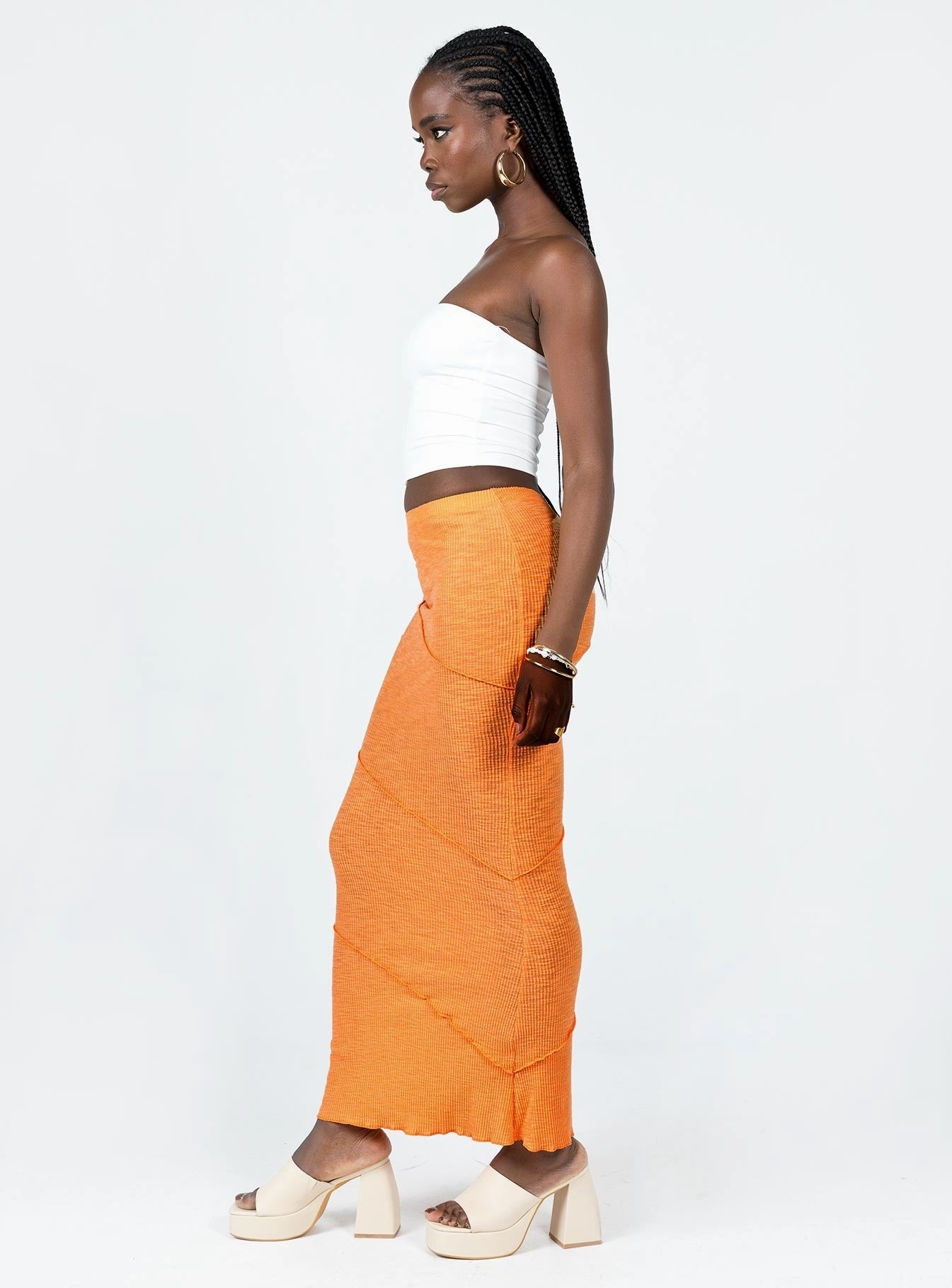 Oscar Maxi Skirt Orange Simple Layer Collector??s Item