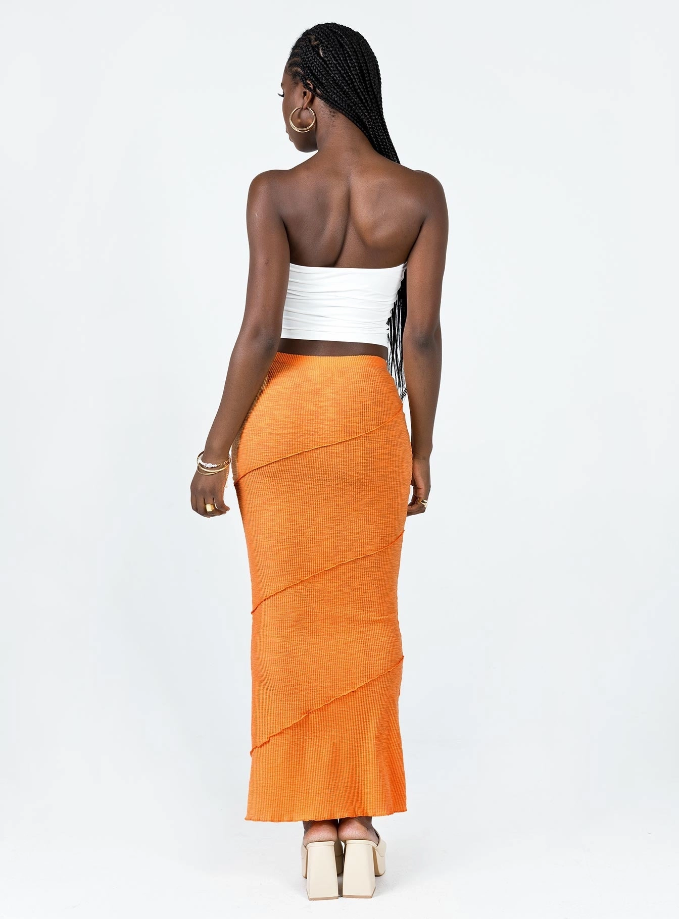 Active Wear Chic Look Oscar Maxi Skirt Orange
