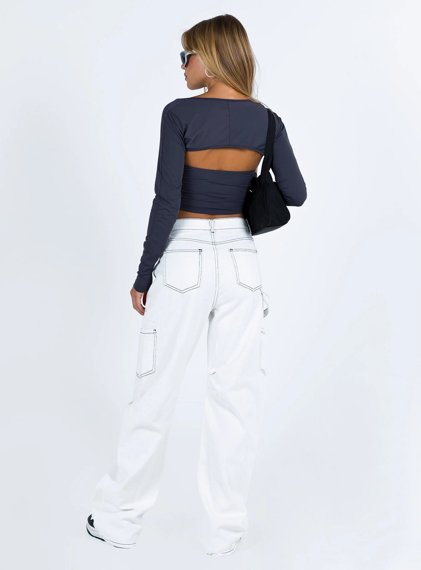Miami Vice Mid Rise Straight Leg Cargo Pants White Effortless Layer