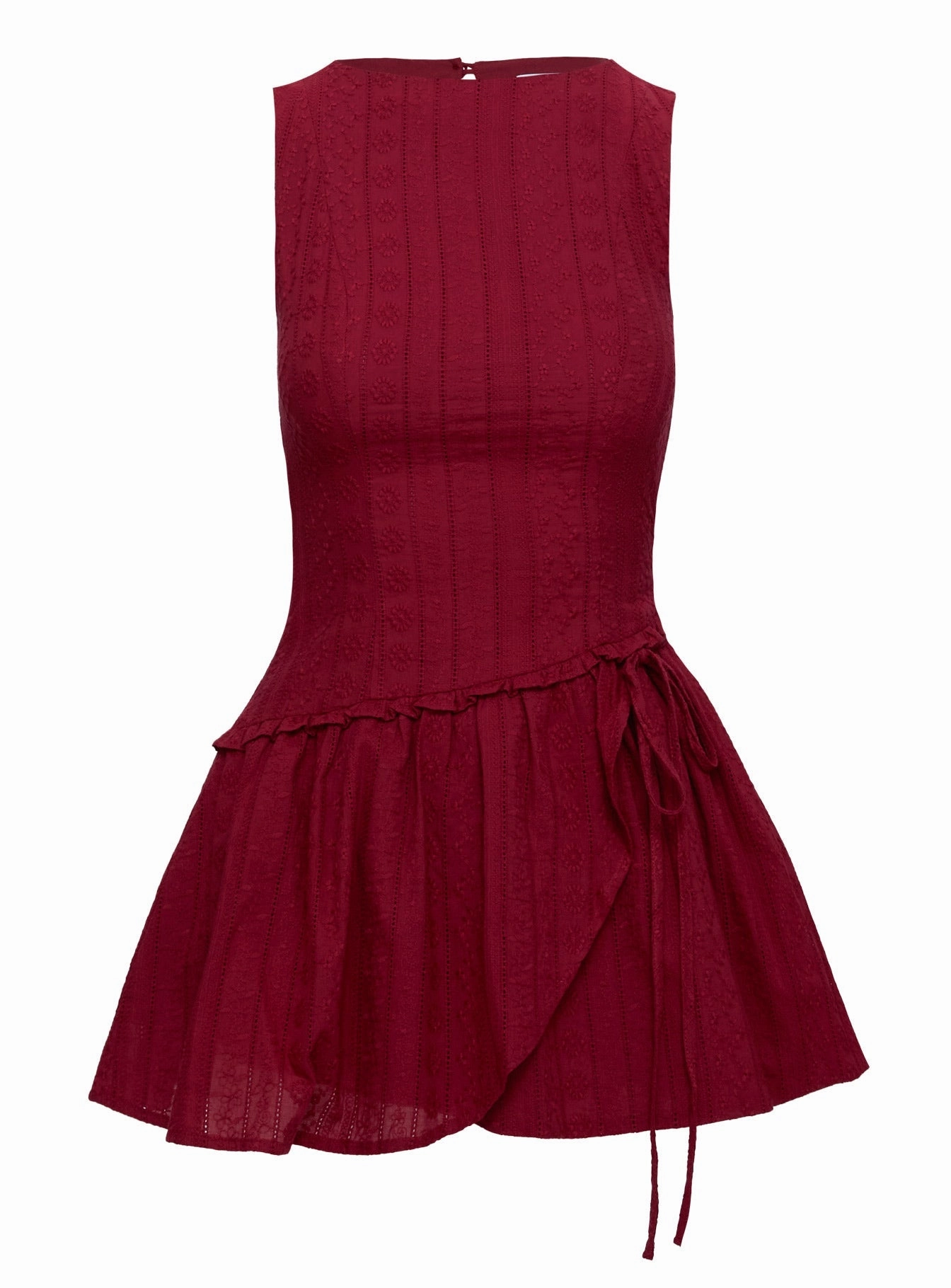 Mid Season Waist-Cinching Cosie Mini Dress Red