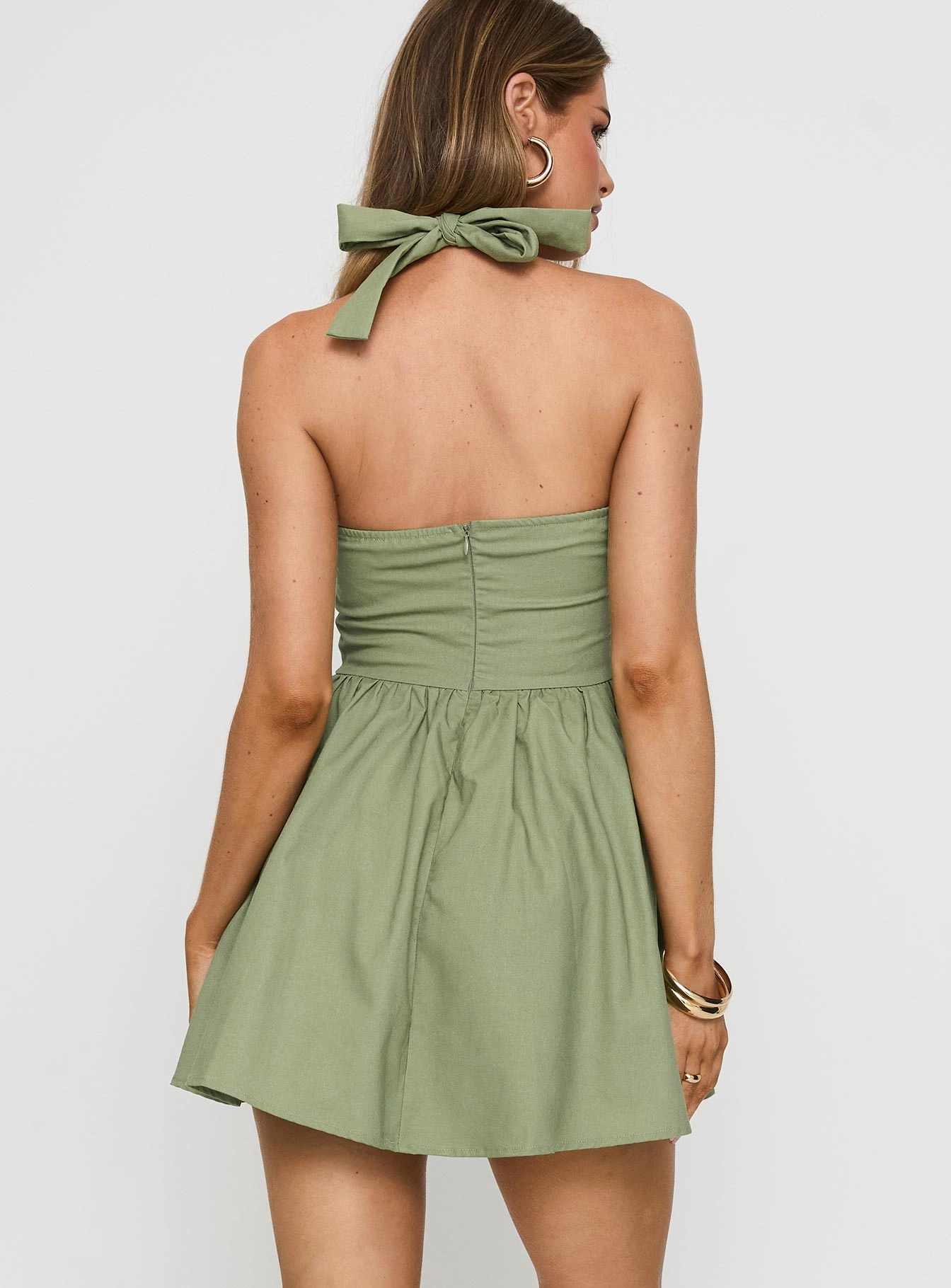 Lyle Mini Dress Sage Light and Comfortable Flattering Silhouette