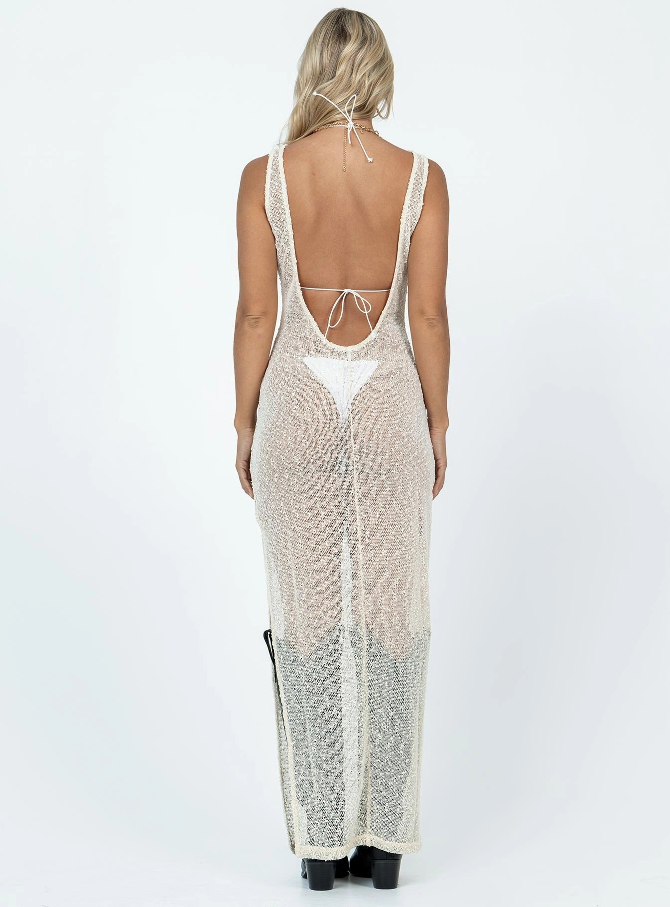 Dreamy Layers Performer Knit Maxi Dress Cream