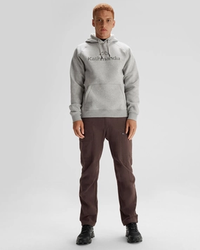 Men's Kathmandu Logo Hoodie - Light Grey Marle Fast Drying Plush Inner Lining