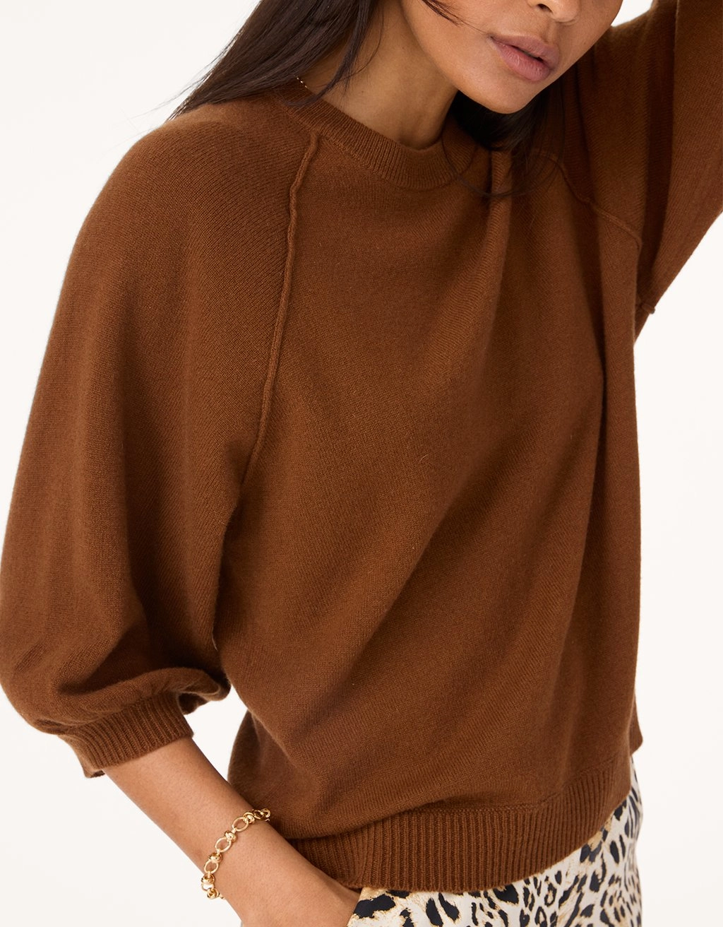 unsubscribed cashmere puff sleeve sweater Minimalist Look Basic Layering