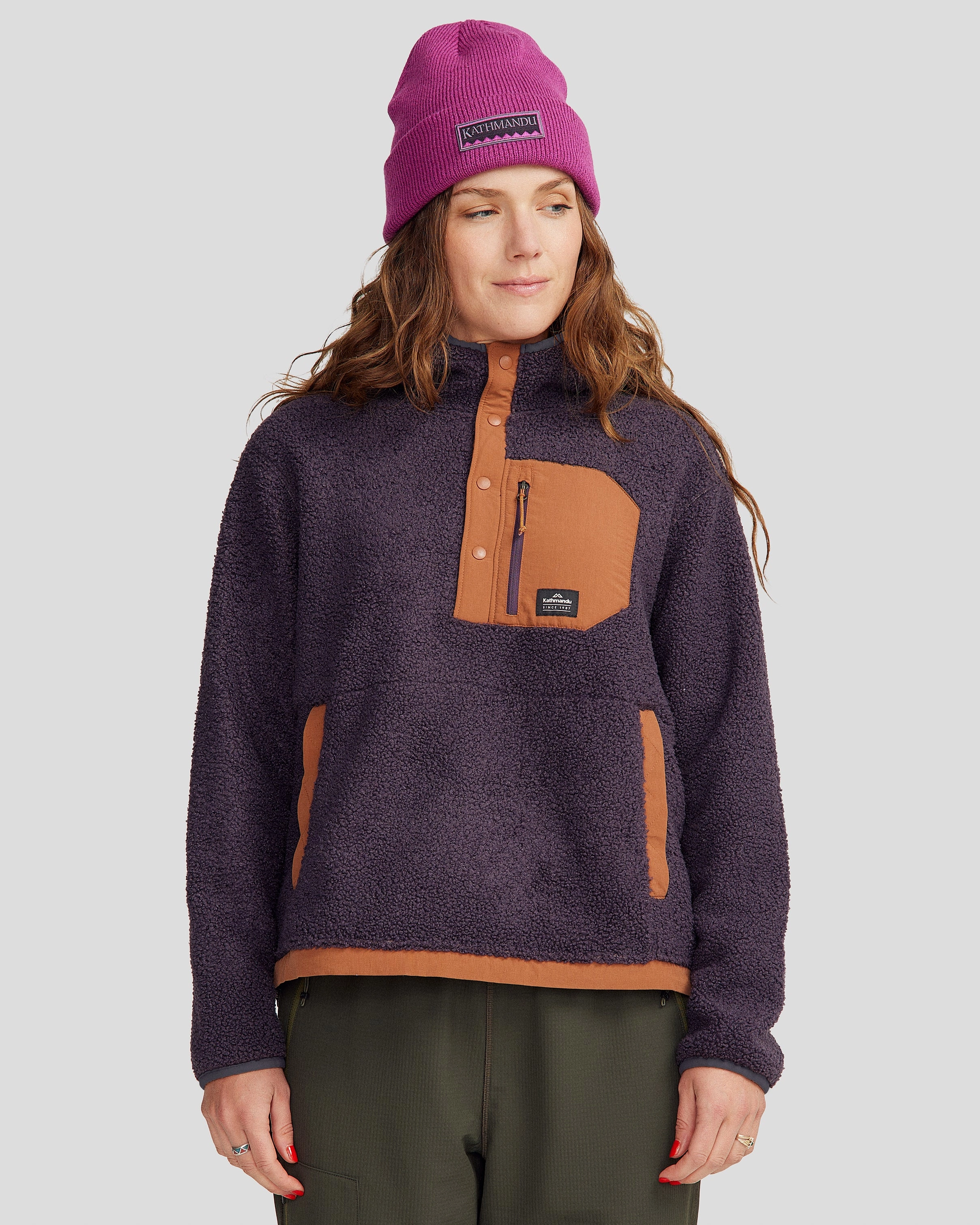 Co-Z High Pile Women's Hooded Pullover v2 - Orbit/Woodsy Soft Knit Wear Chilly Wardrobe