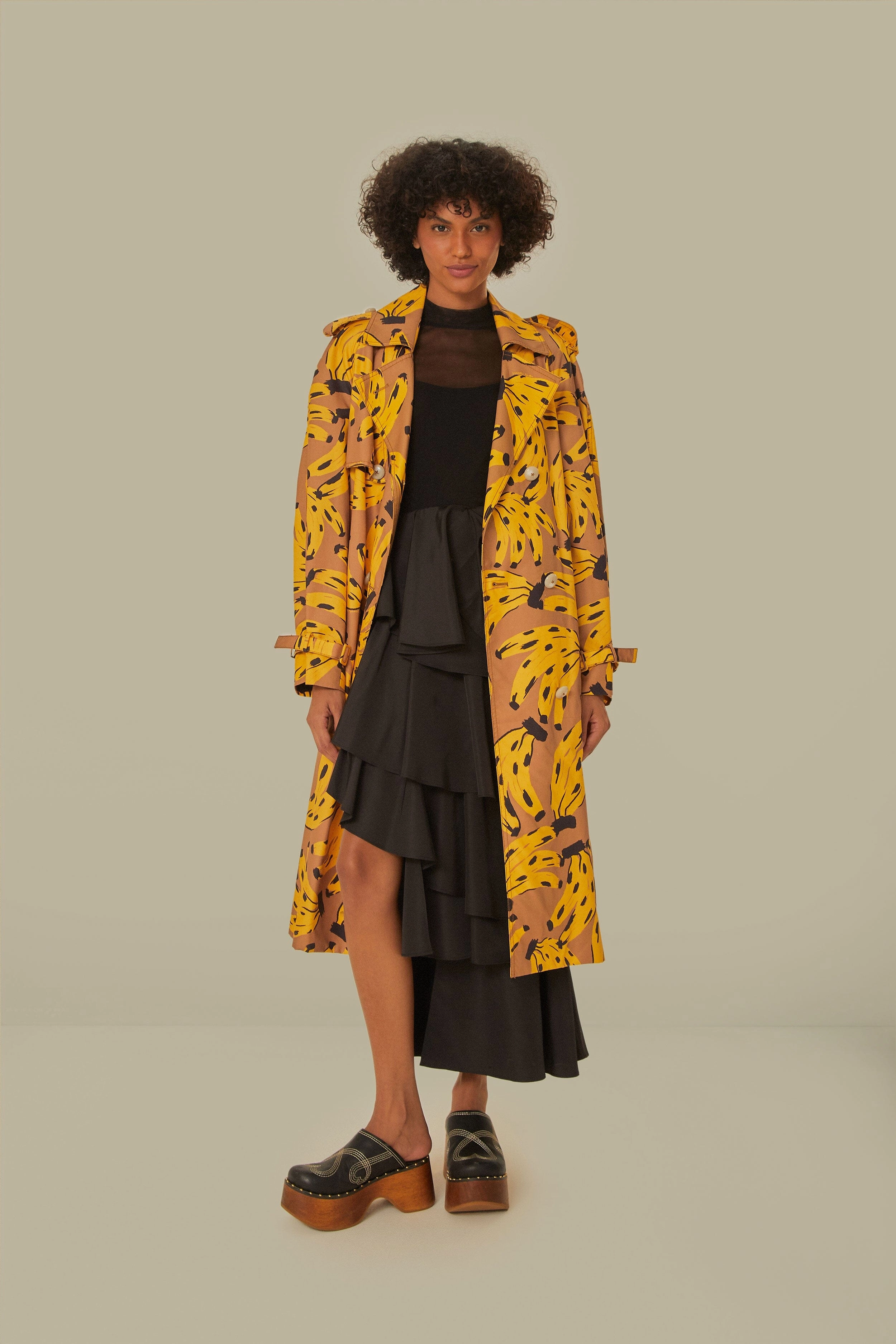 Designer Inspired Bossa Banana Trench Coat
