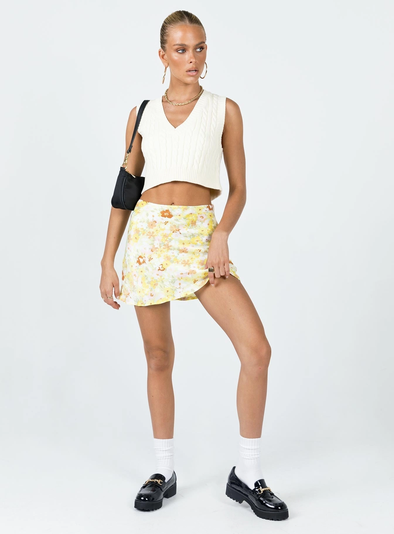 Artisanal Craft Moisture Wicking Textile Sloane Mini Skirt Yellow