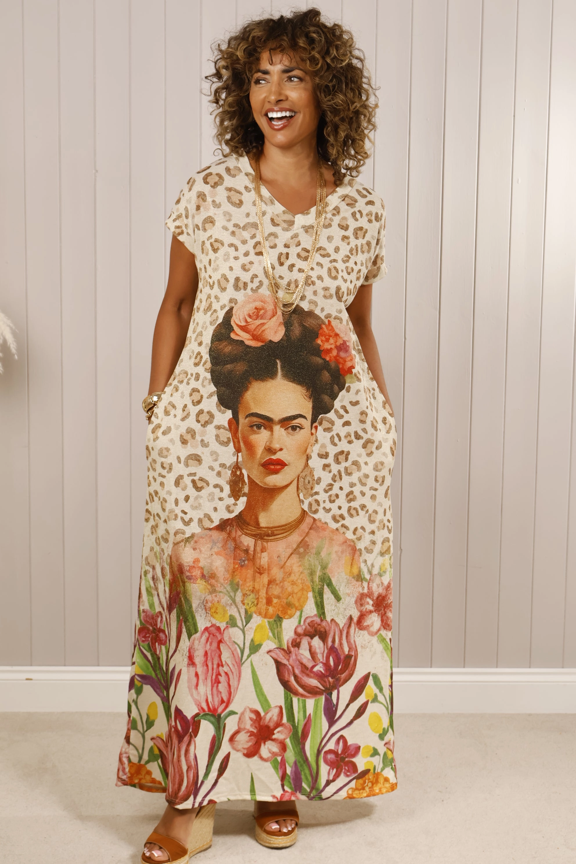 Frida Print Leopard Dress Movement Ready
