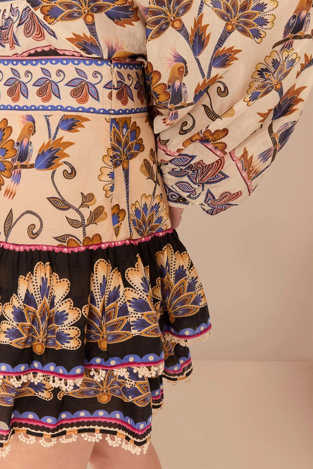 Cream Ainika Maxi Floral Mini Skirt Cool Details light feel