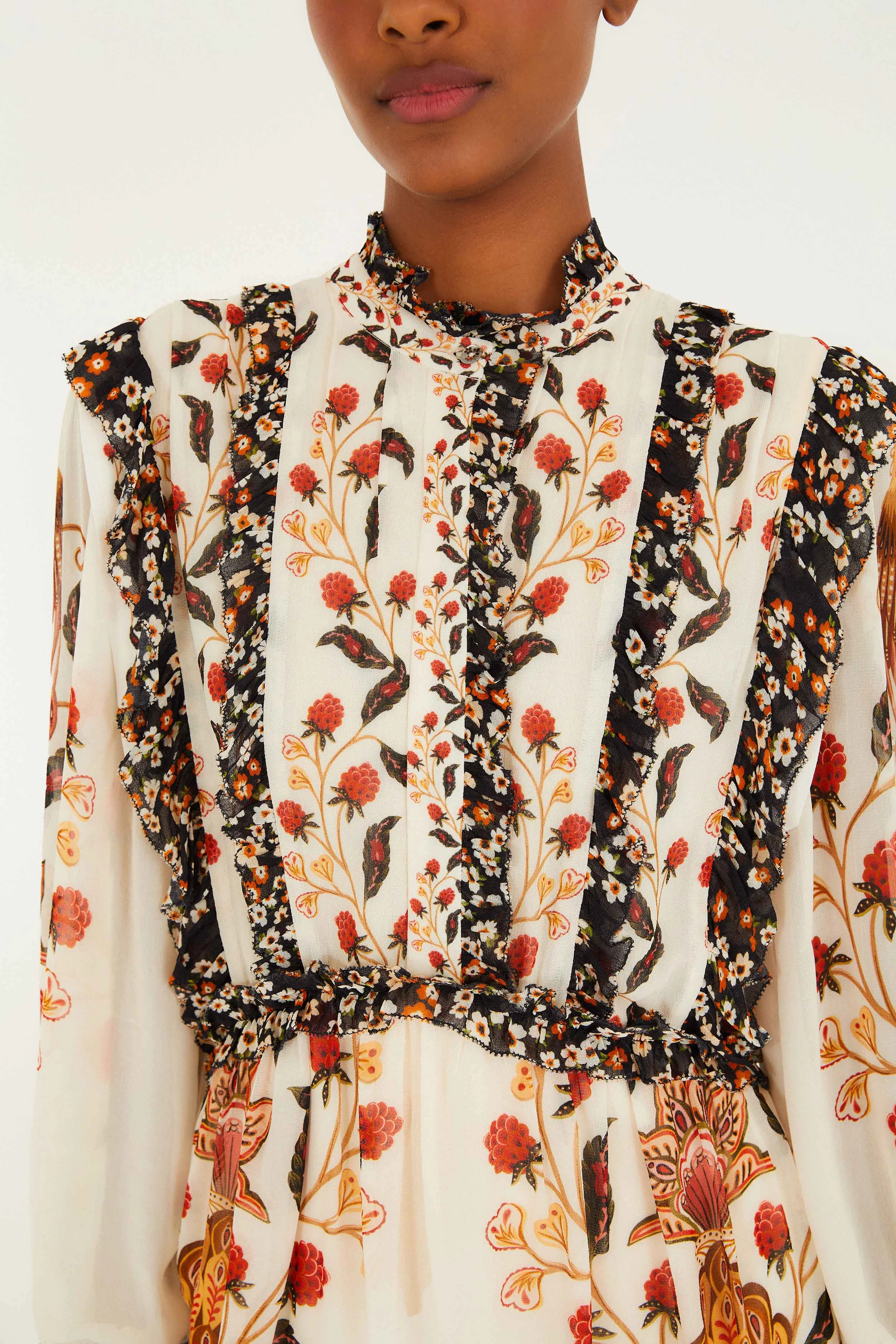 Relaxed Wear Cream Berry Garden Mini Dress delicate lace
