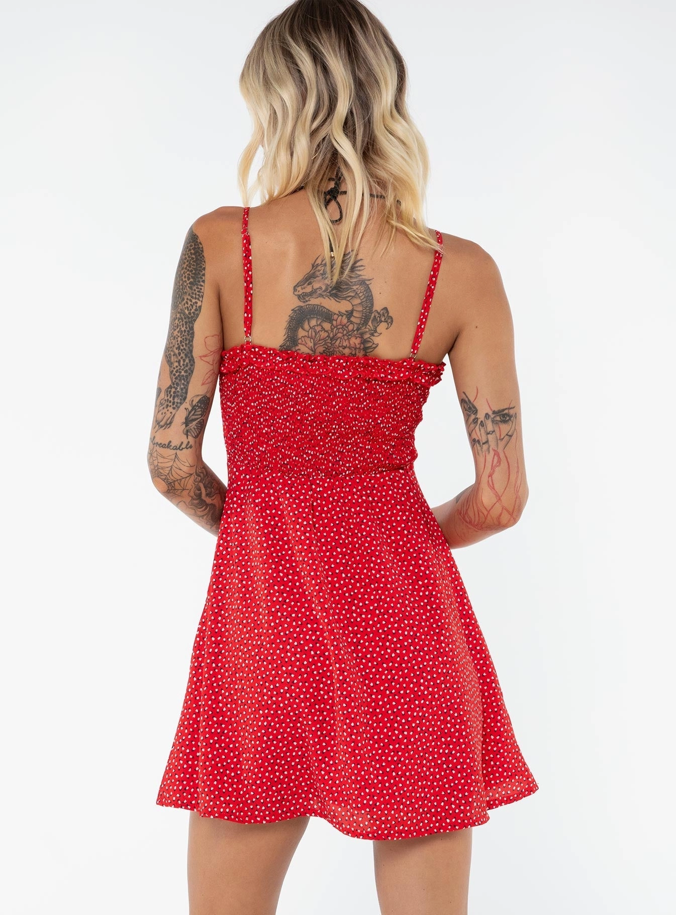 Love Birds Mini Dress Red Tall Casual Style Wear