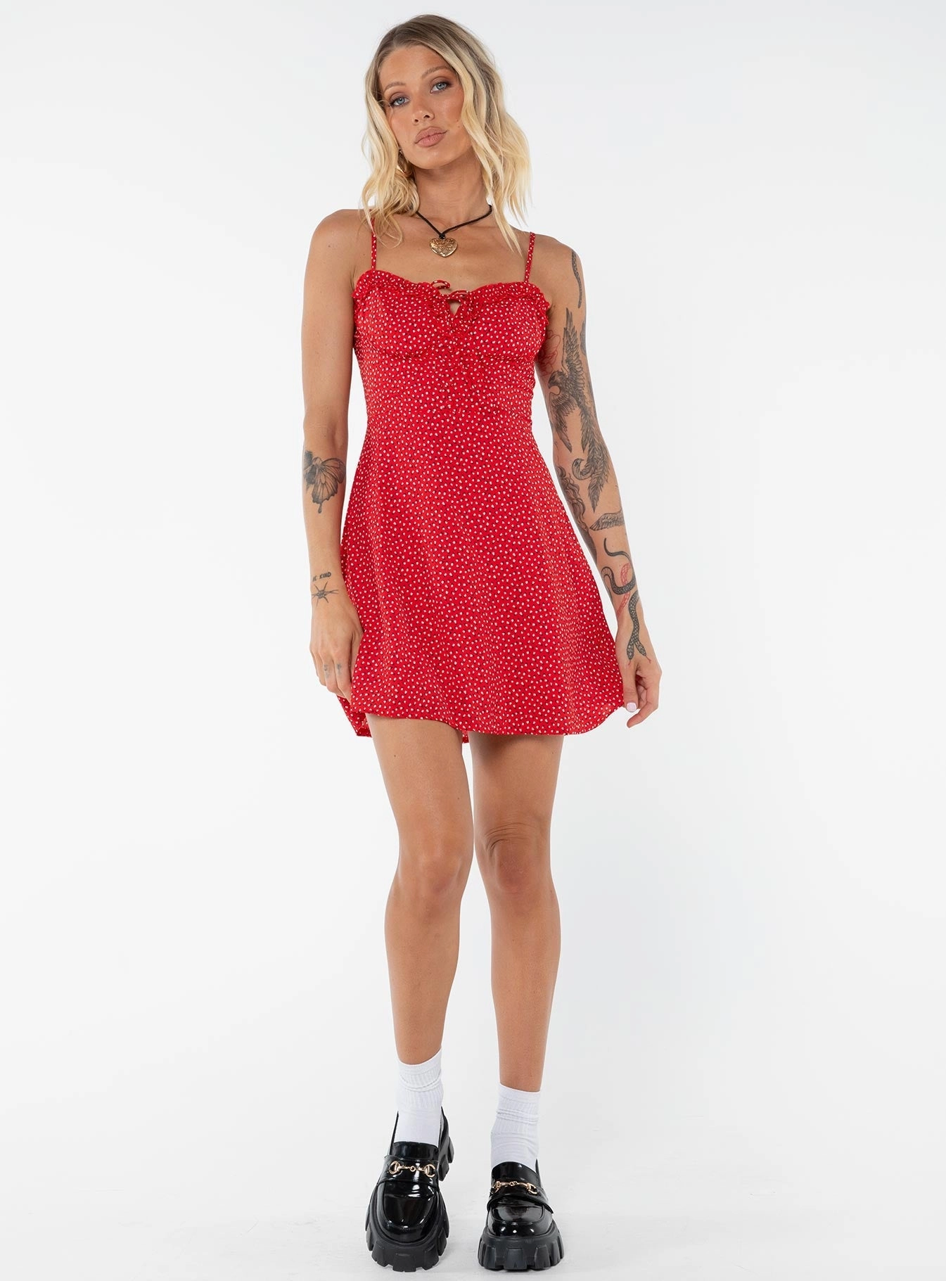 Love Birds Mini Dress Red Tall Elegant evening wear Fresh Glow