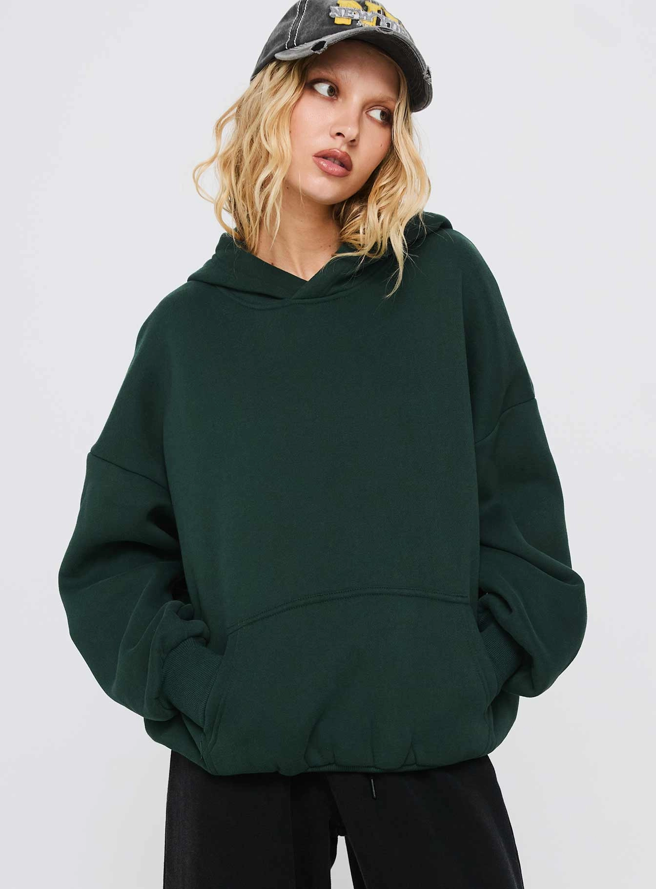 Good Luck Graphic Hoodie Green / Blue Breathable Waistband