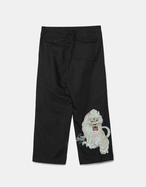 Relaxed Vibe Cozy Lining 7094 Sno Panters Embroidered Loose Snopant? Black