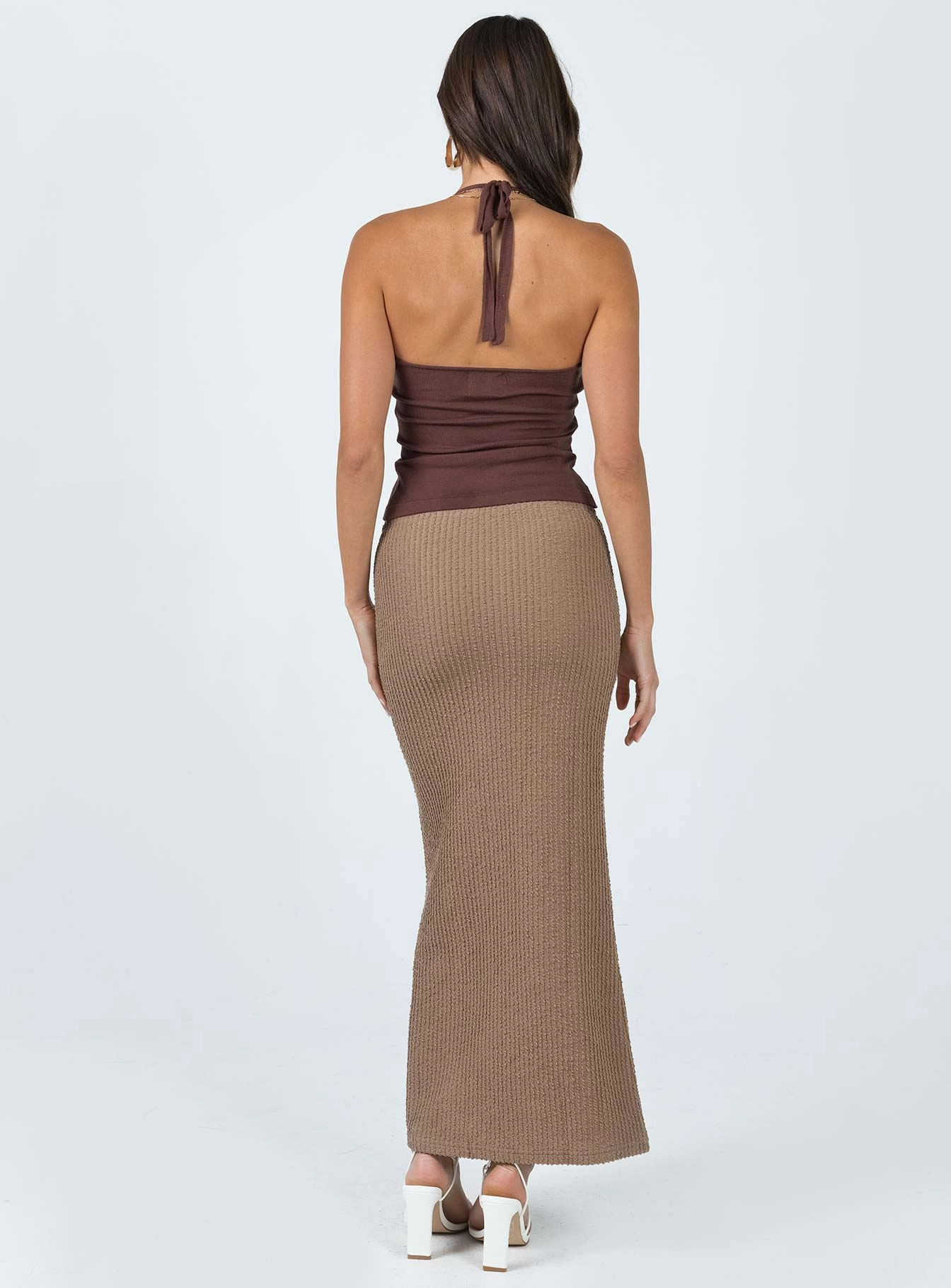 Jaynee Maxi Skirt Beige Chill Mood