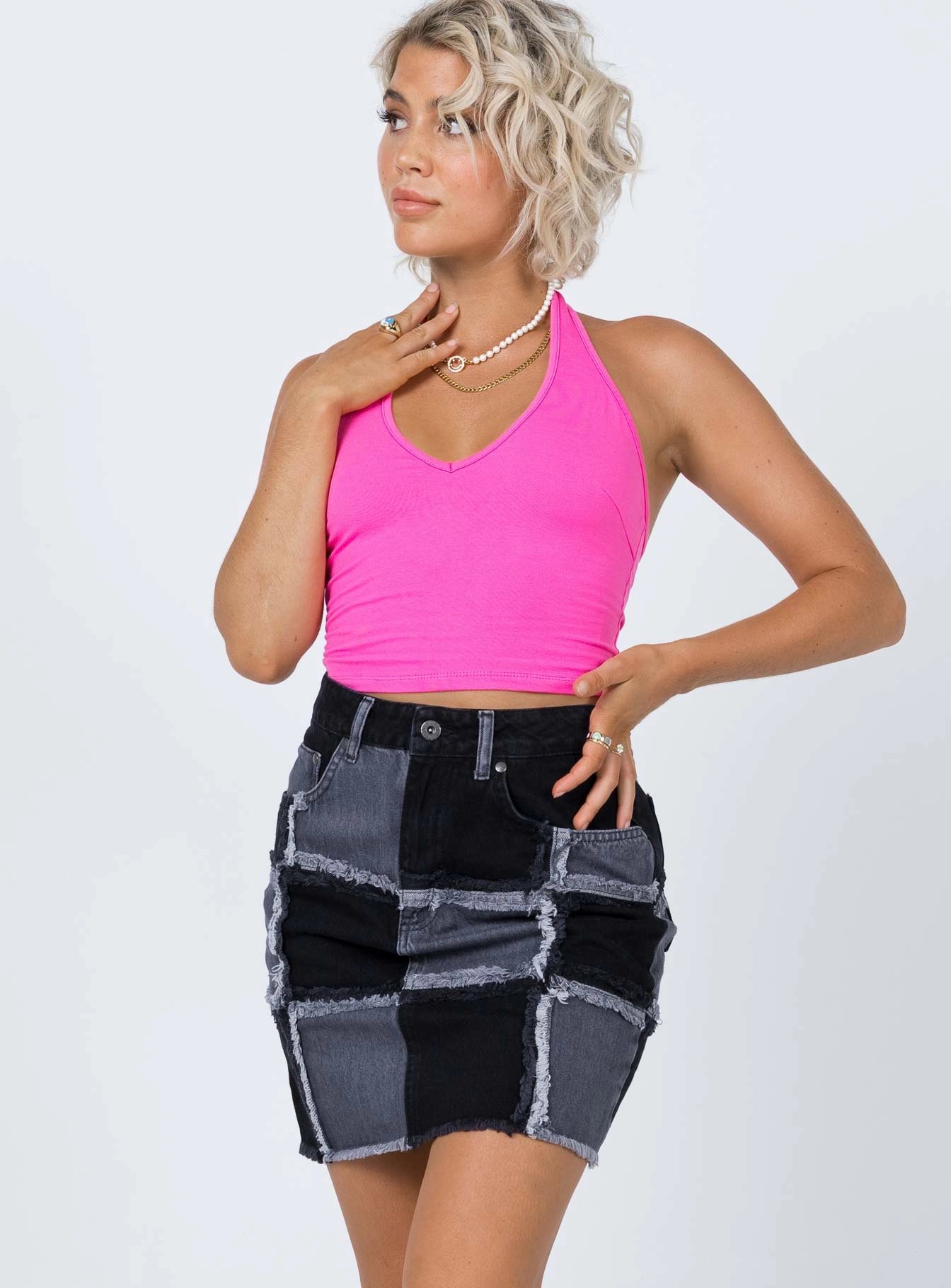 The Ragged Priest Resolute Skirt Charcoal Road Trip Detail Focus