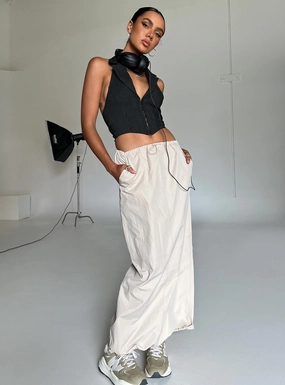 Crosswalk Maxi Skirt Beige Light Edge