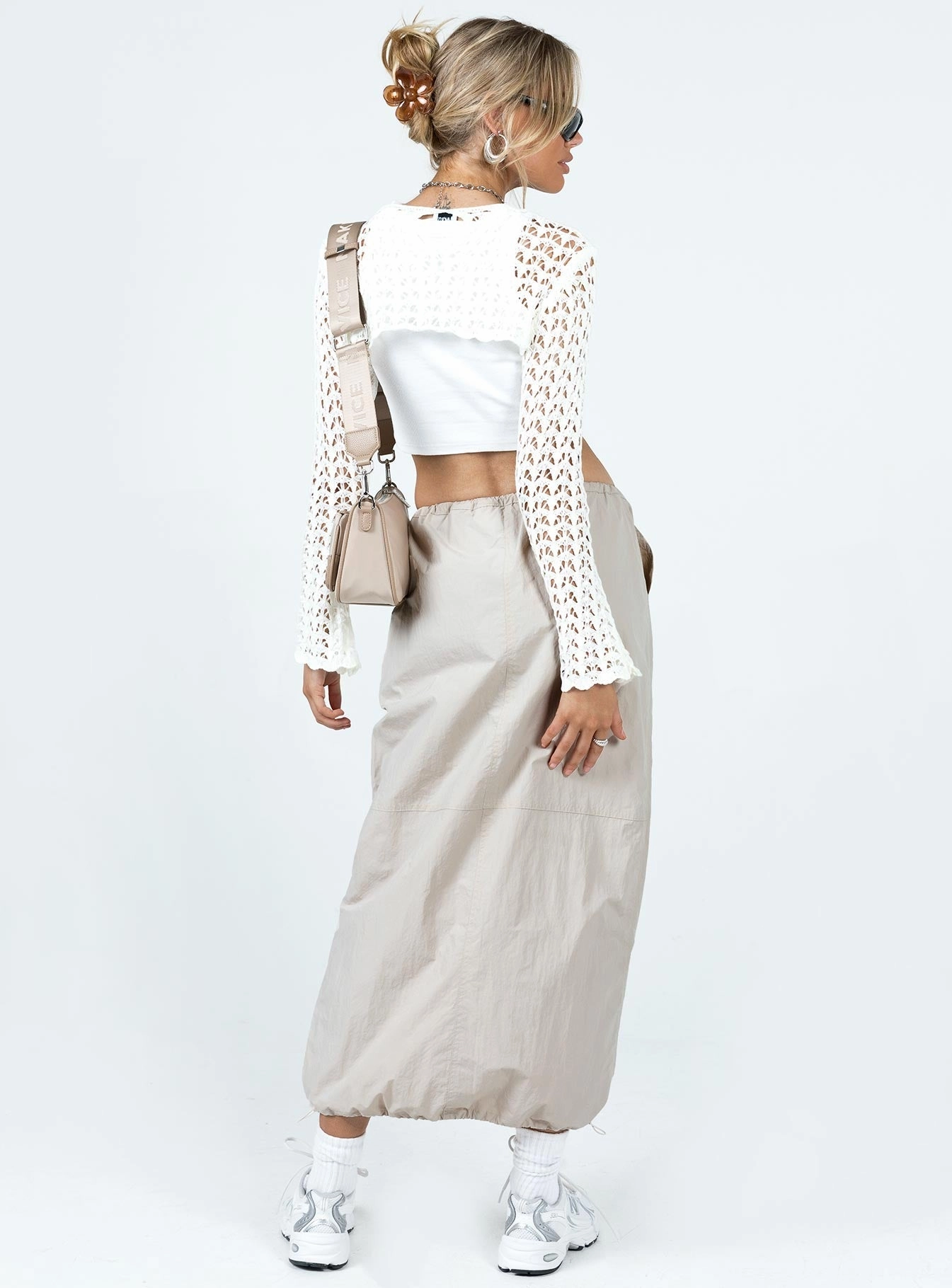 Crosswalk Maxi Skirt Beige Photoshoot Ready