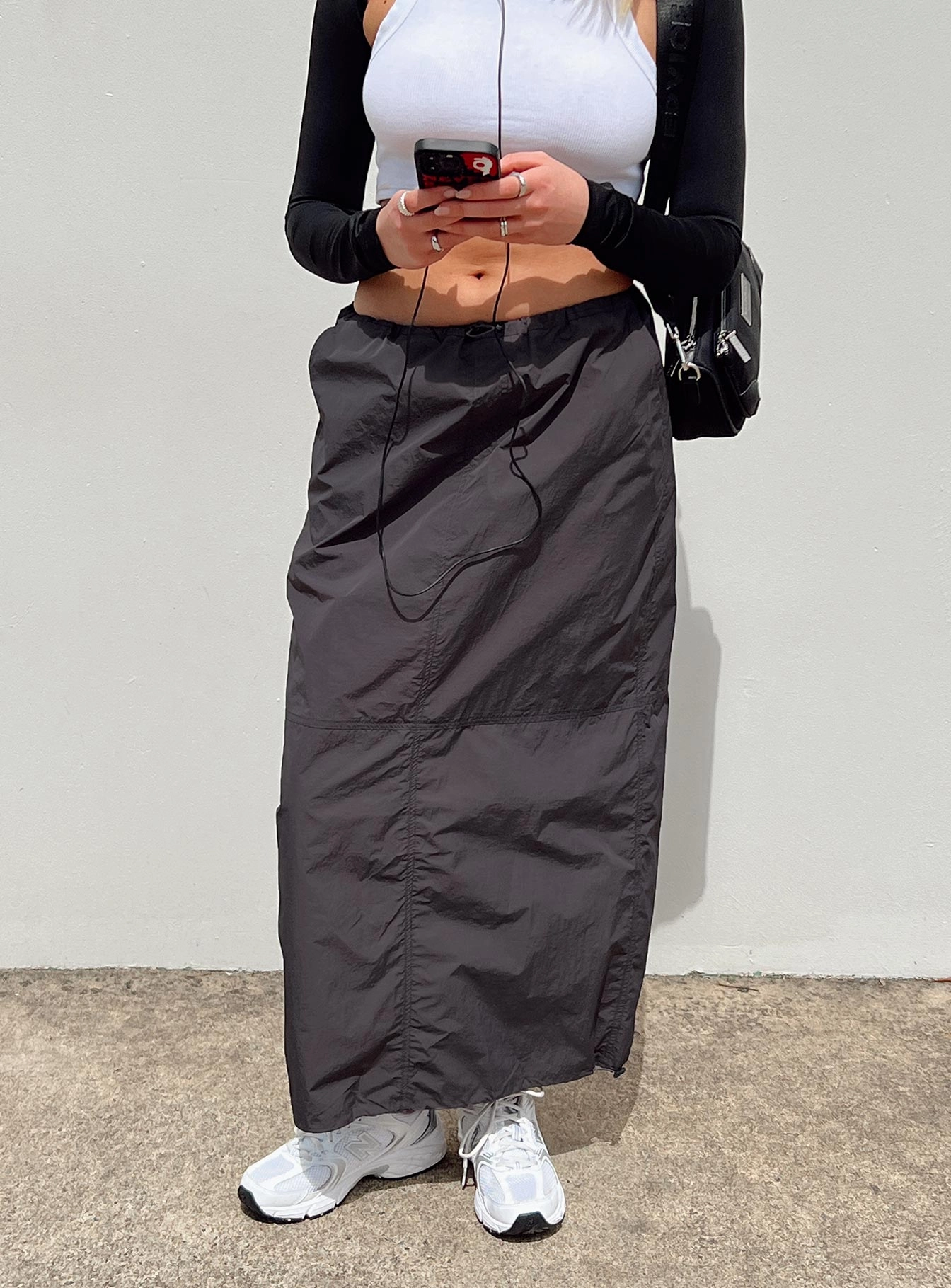 Odor Resistant Treatment Crosswalk Maxi Skirt Slate