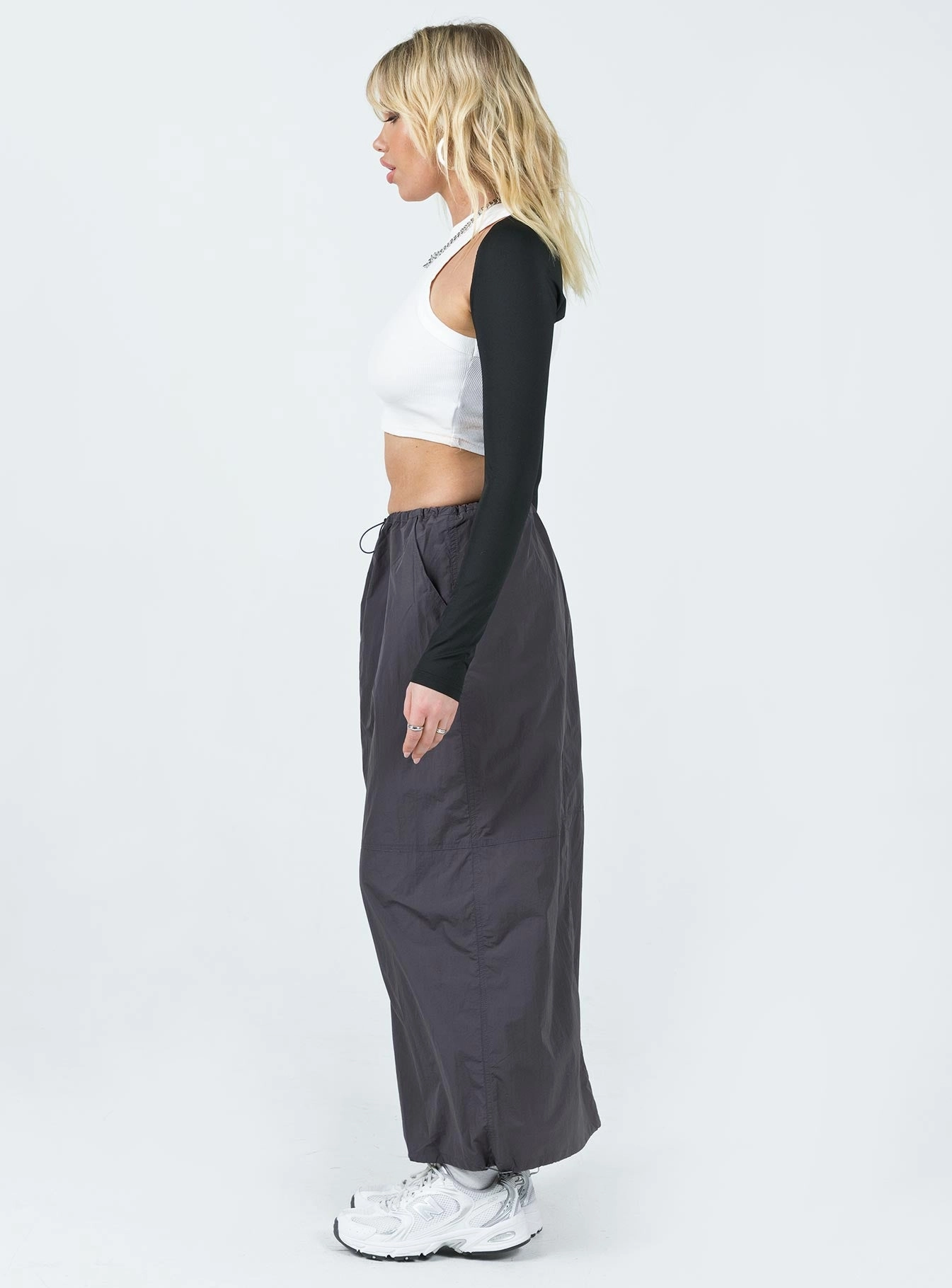Crosswalk Maxi Skirt Slate Luxury Finish