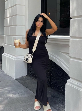 Beauty Zone Lounge Mode Charm Strapless Maxi Dress Black