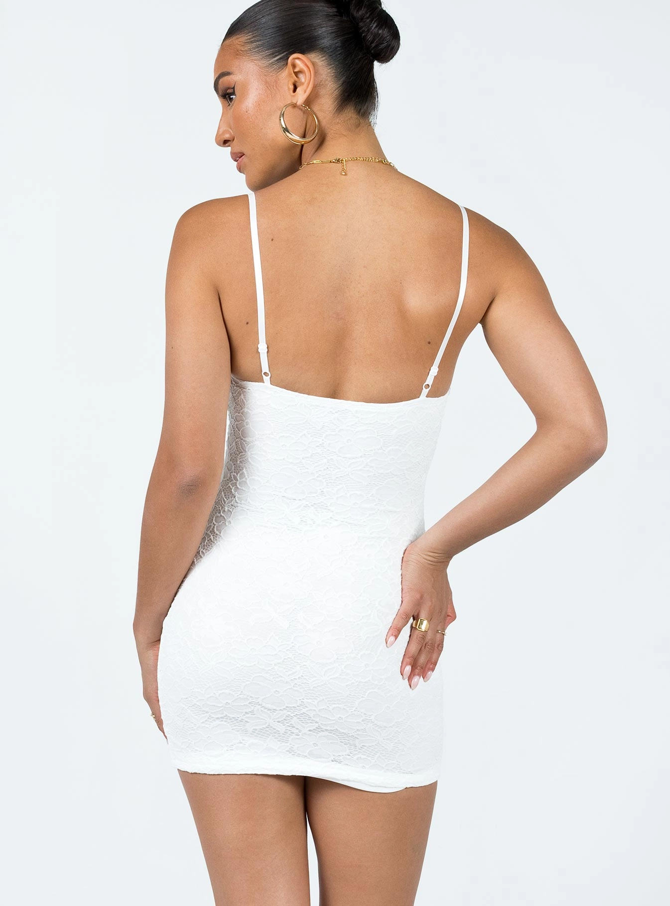 All Fit Style Cub Lace Mini Dress White