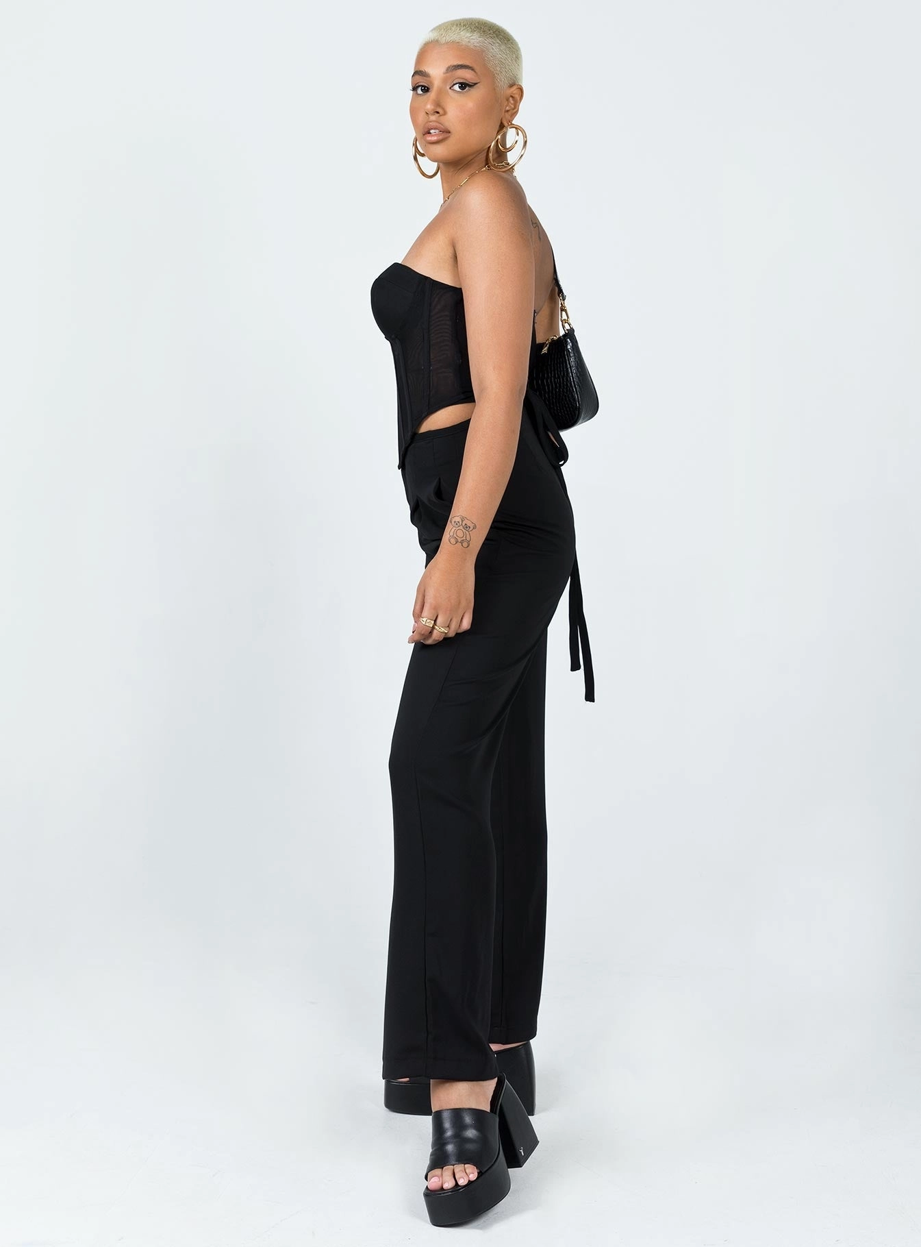 Simple Style Cudal Pants Black