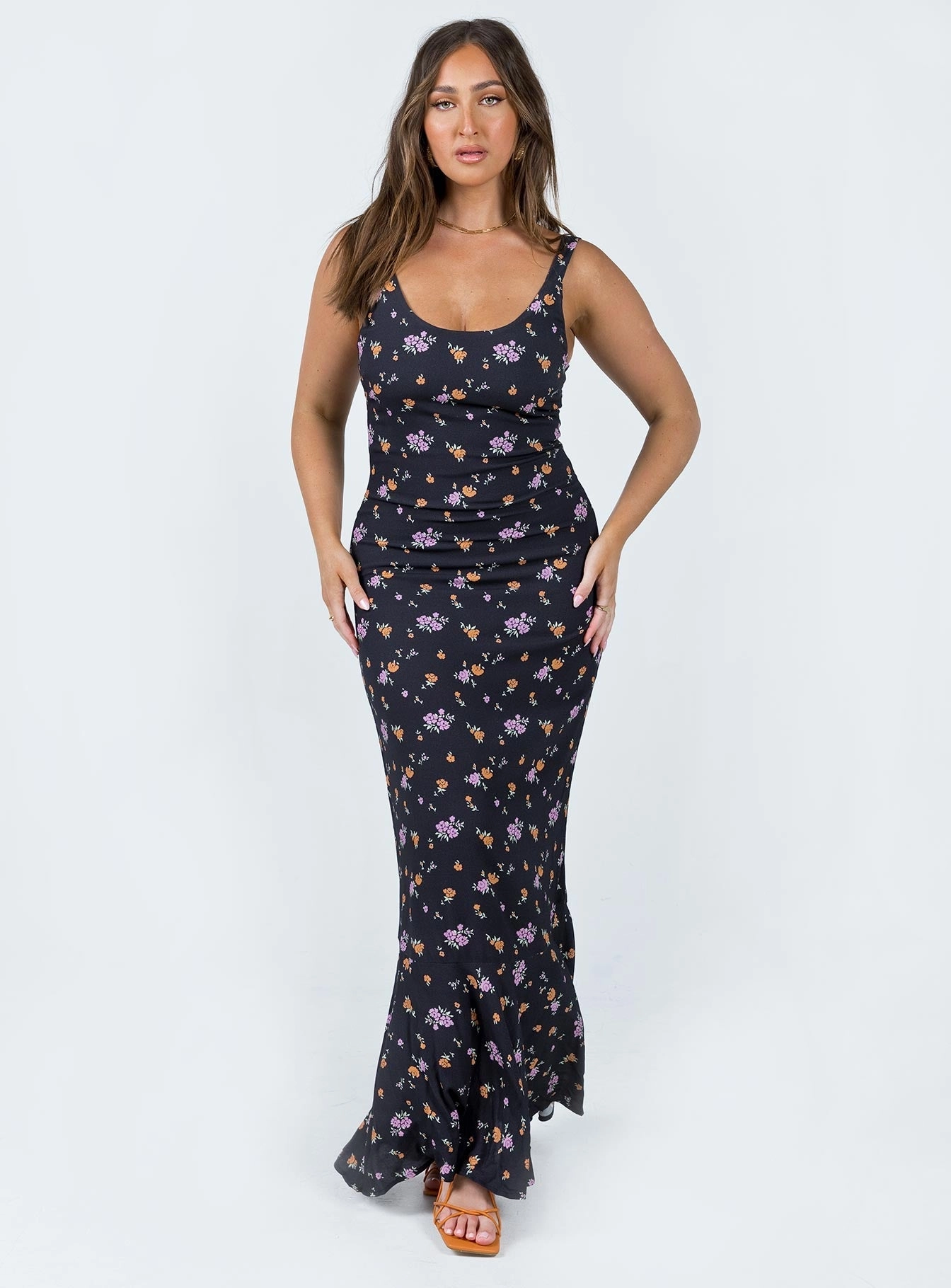 Quick-Dry Relax Appeal Curtis Maxi Dress Black / Floral