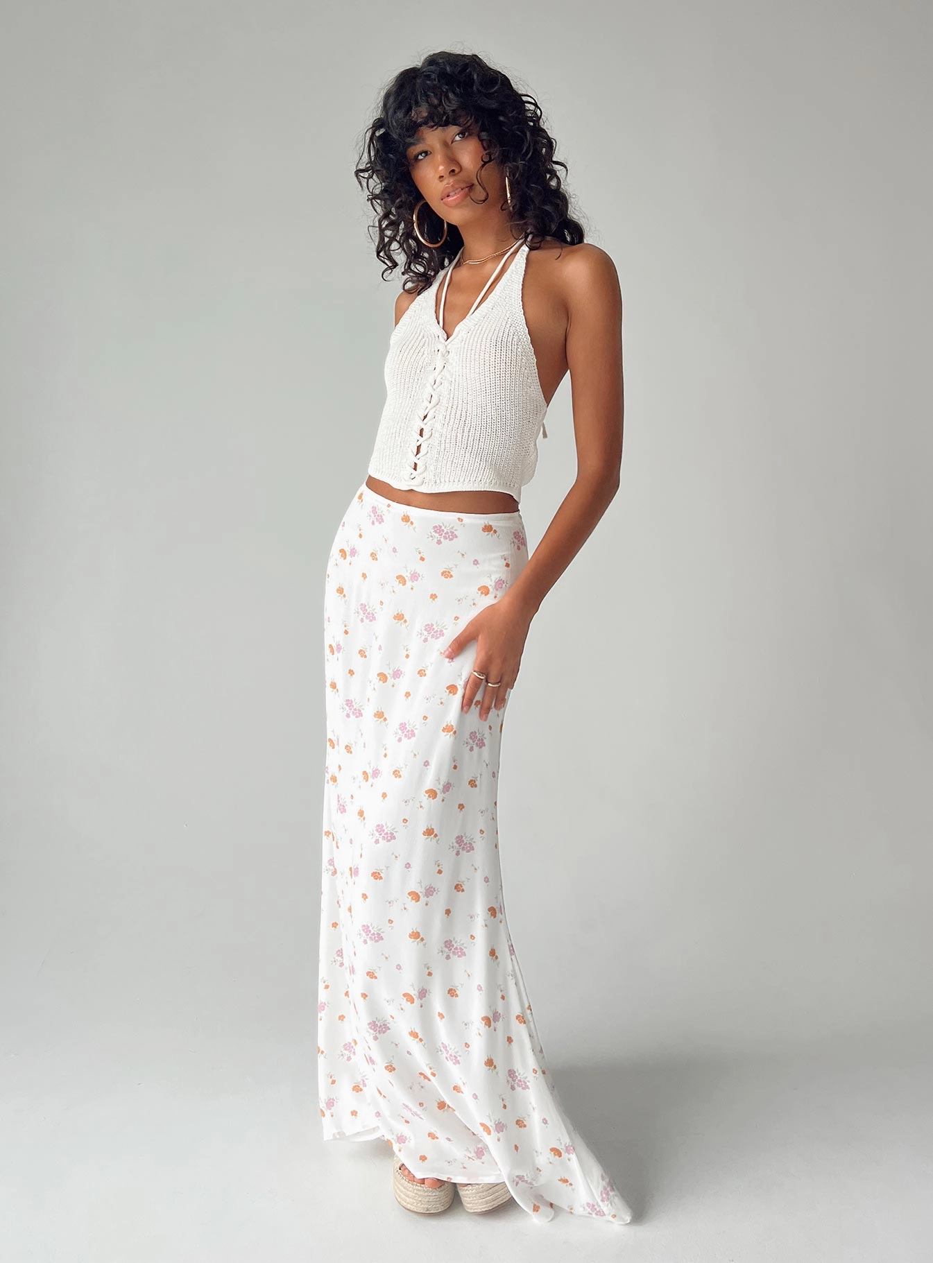 Curtis Maxi Skirt Multi Smooth Texture