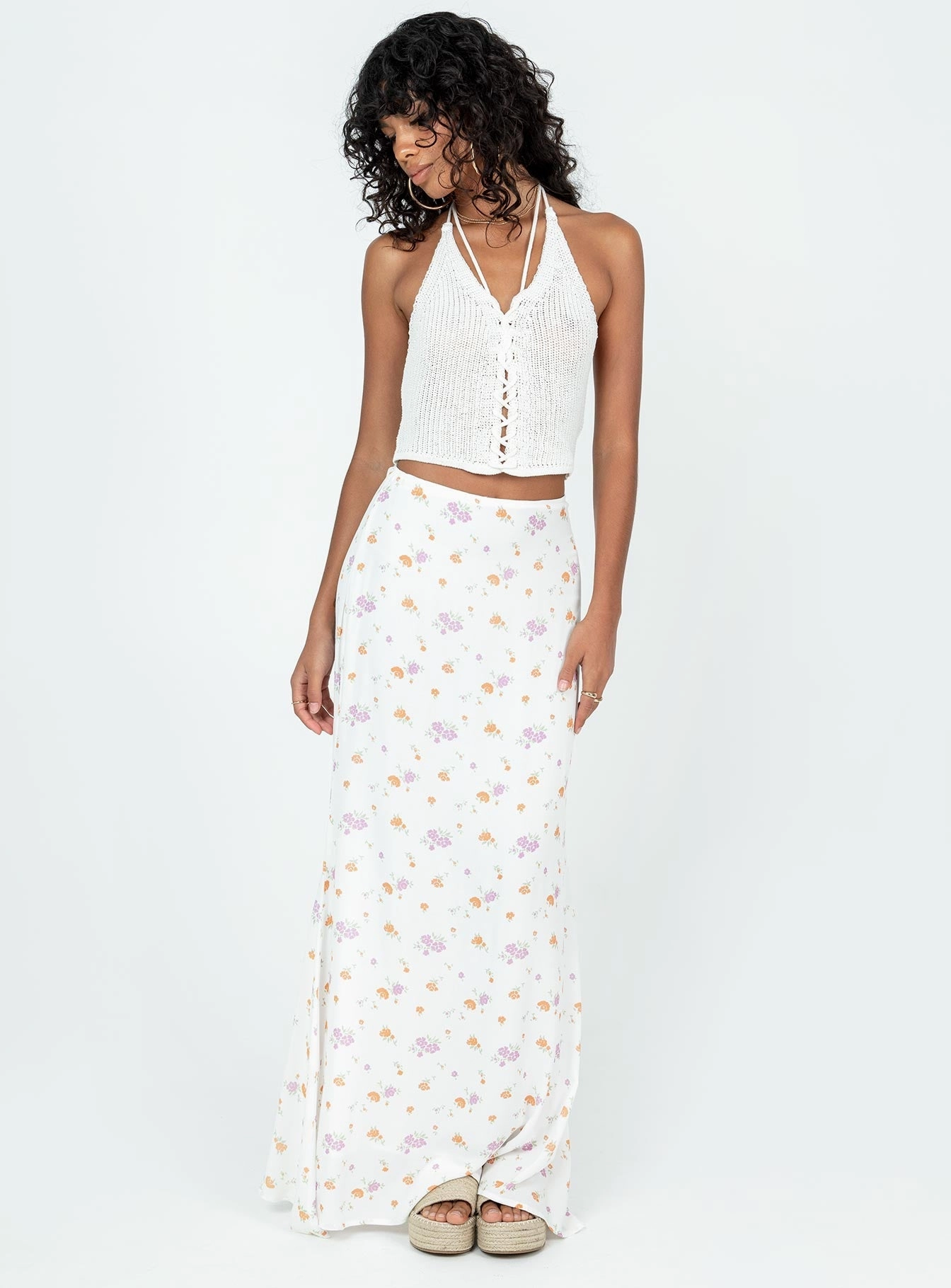 Flexible Knit Curtis Maxi Skirt Multi