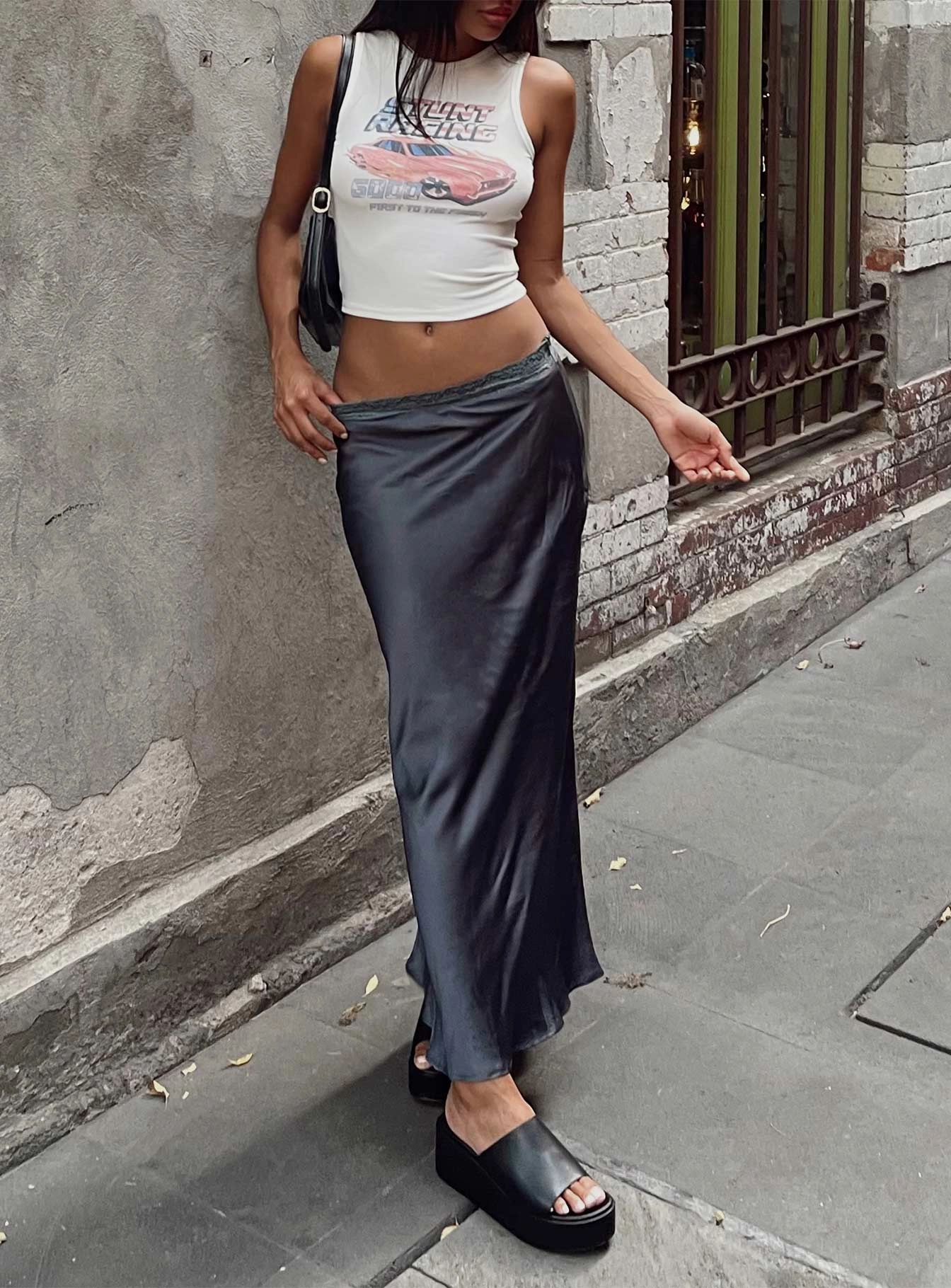 The Charmaine Maxi Skirt Slate Eco conscious