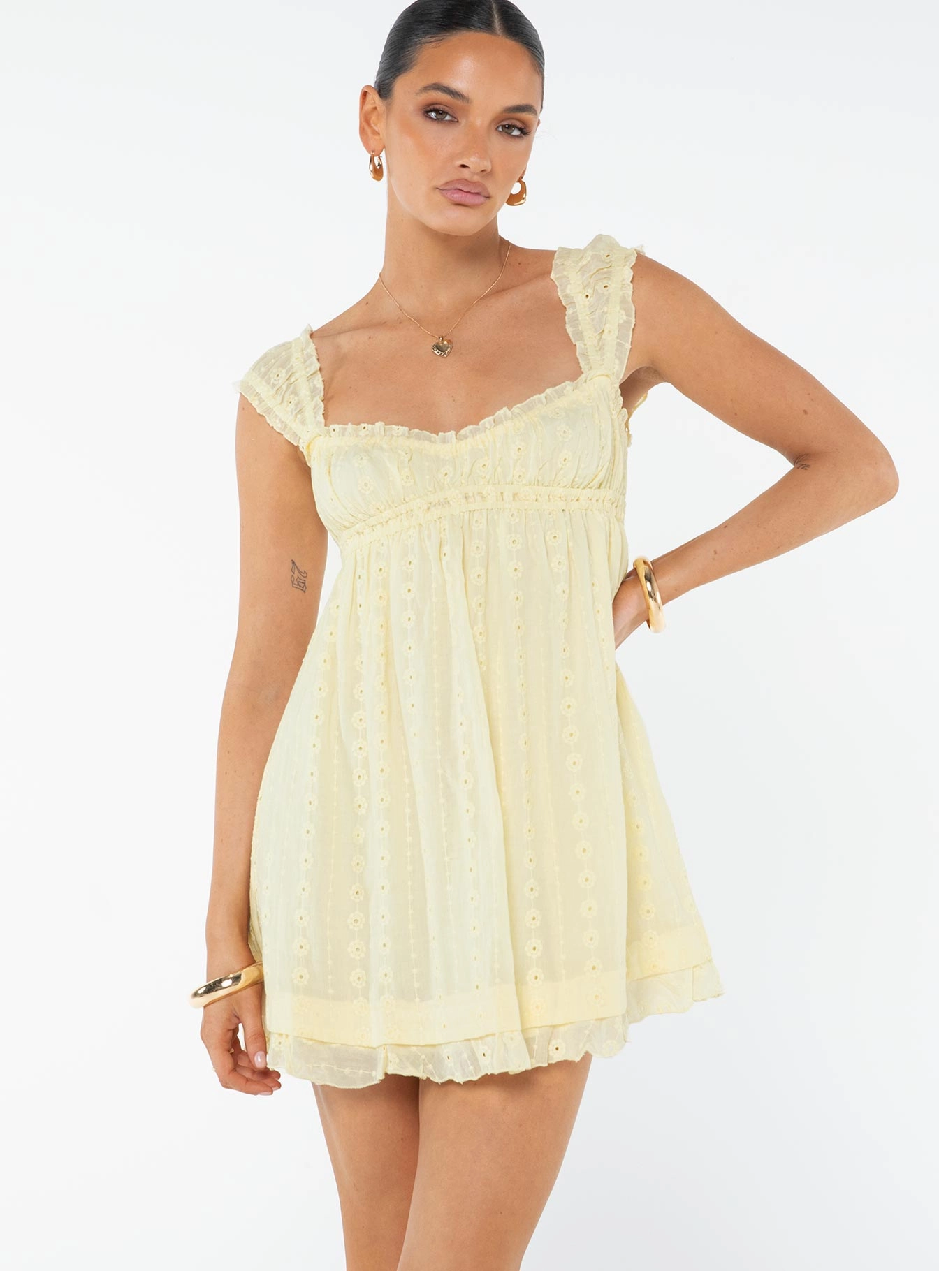 Carlita Mini Dress Yellow Flower Grace