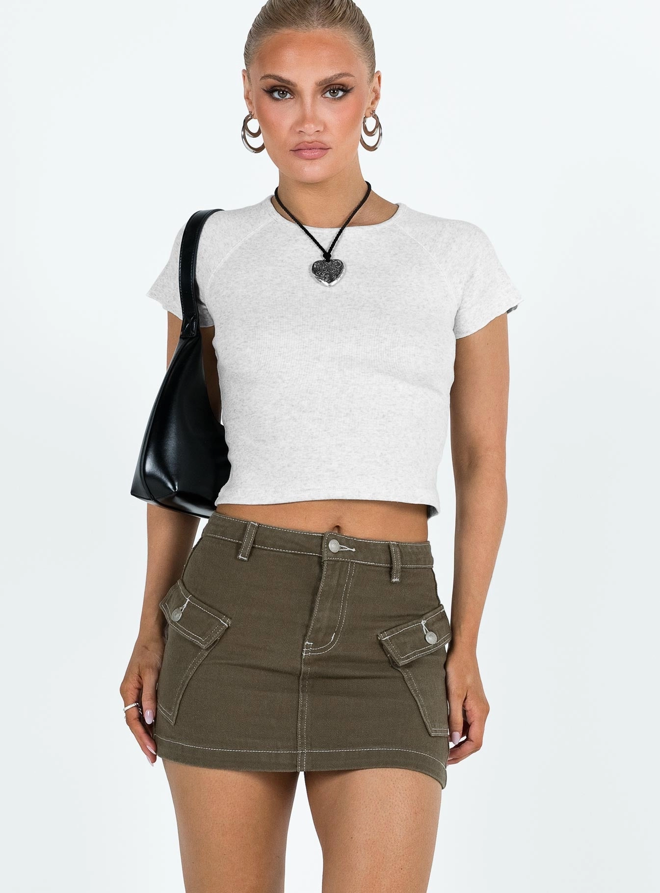 Travers Cargo Skirt Green Flexible Material