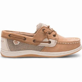 Sperry Linen/Oat Youth Songfish Boat Shoe Driving Comfort Natural Feel
