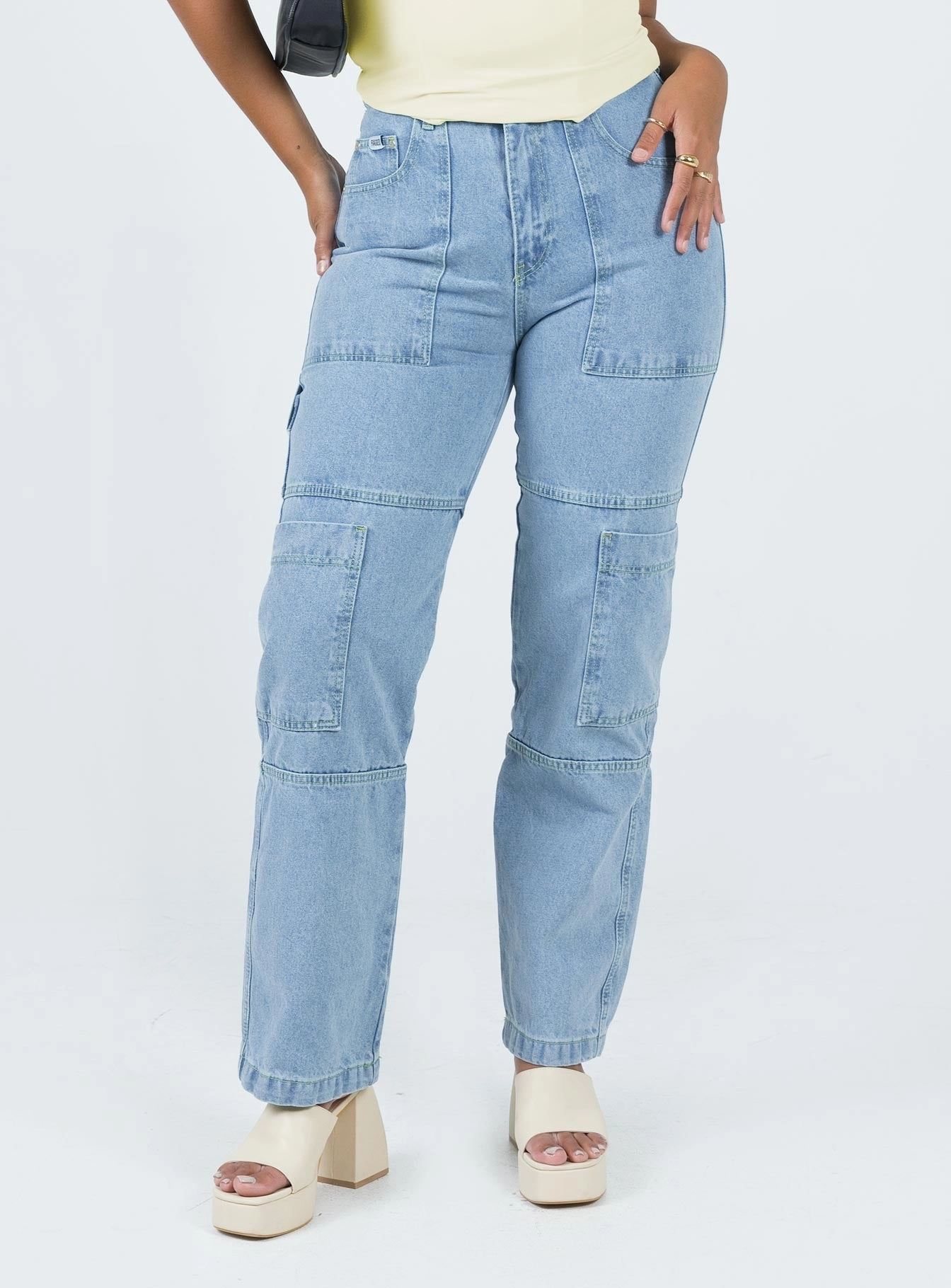 The Ragged Priest Combat Organic Cotton Denim Light Blue Music Event Smooth Casual