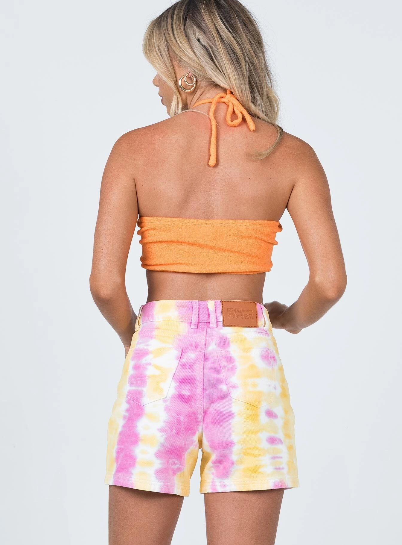 Dallas Tie Dye Denim Shorts Pink Minimal Bulk