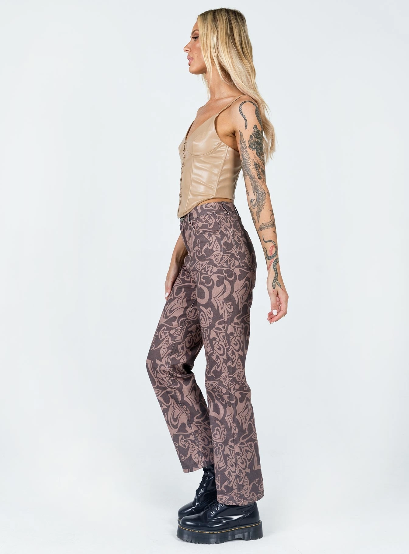 Brunch Outfit Vintage Lover Formal Dameela Straight Leg Jeans Brown