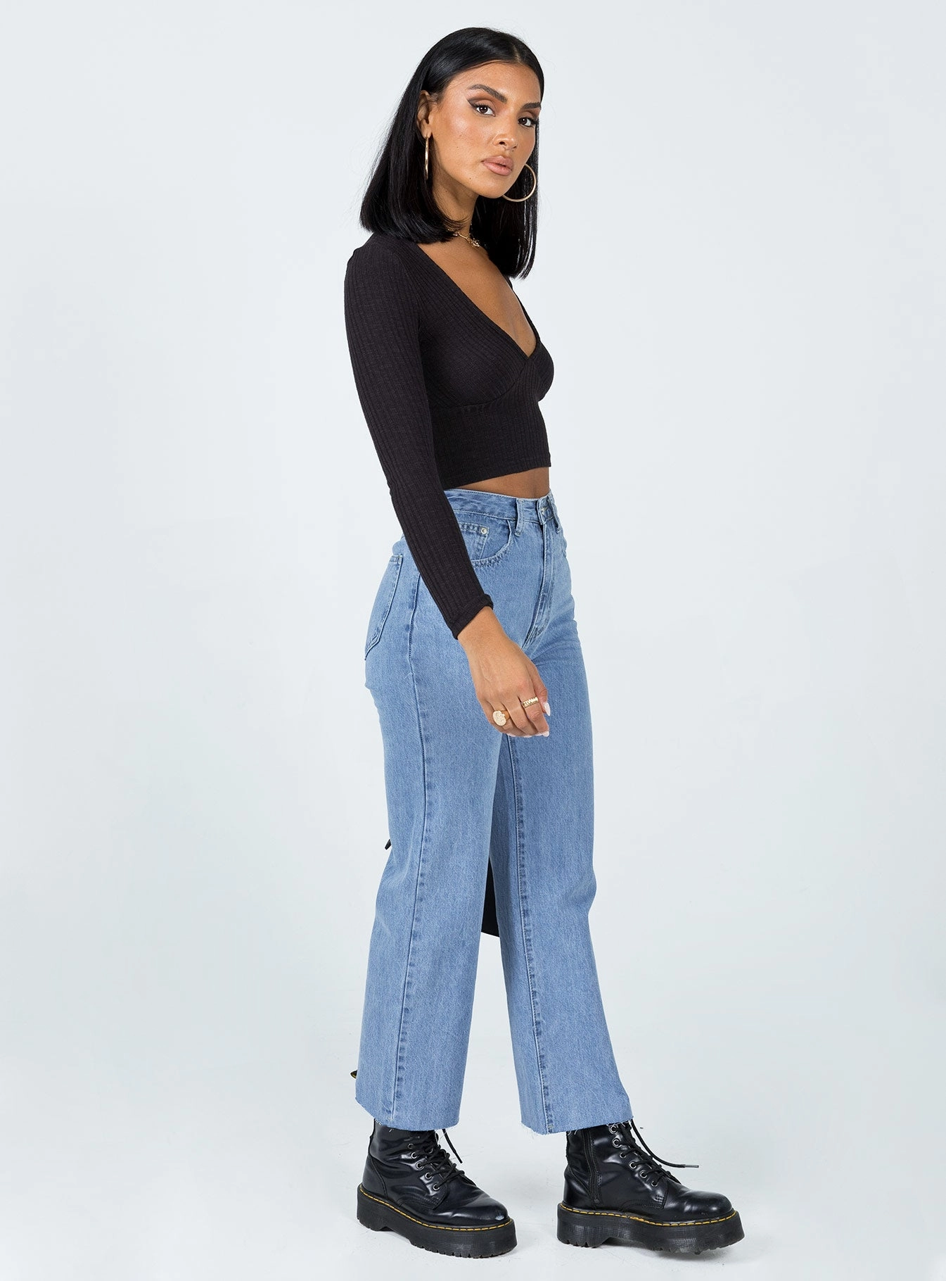 Damika Wide Leg Denim Jeans Weekend Warrior Smooth