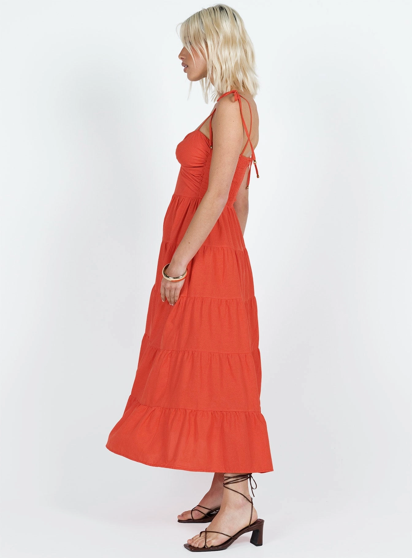 Chavez Midi Dress Red Smart Layering Urban Fit