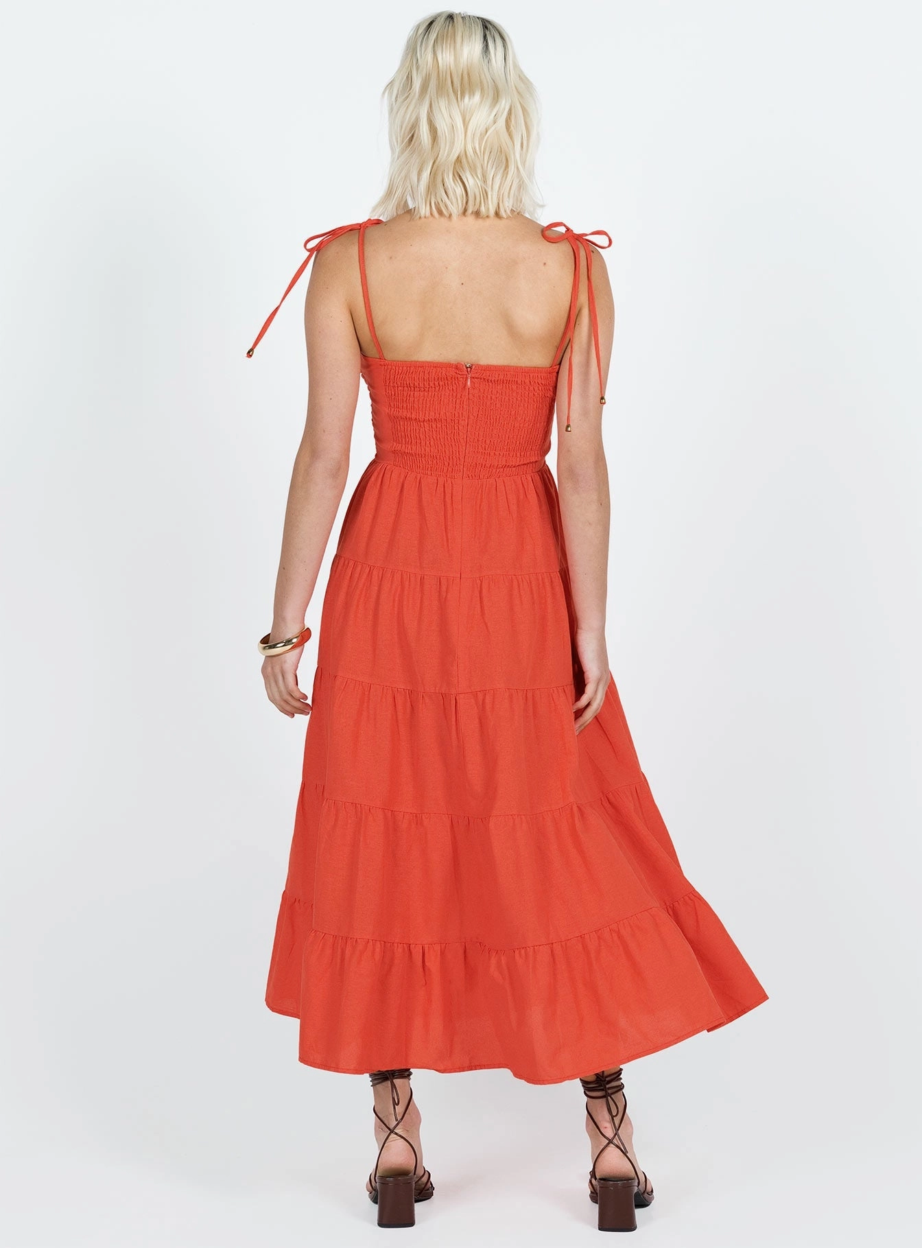 Chavez Midi Dress Red Basic Warm
