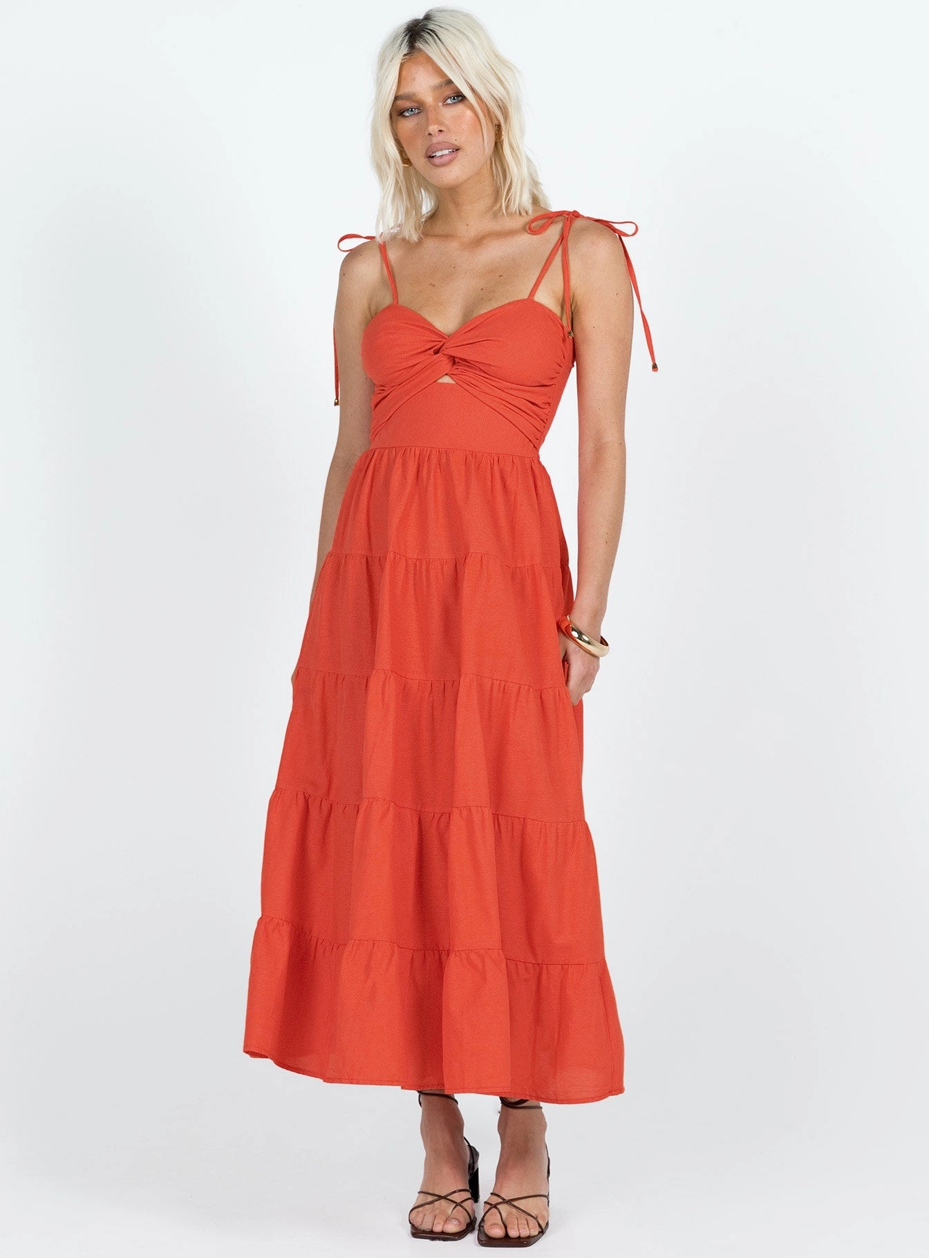 Chavez Midi Dress Red Modern Soft