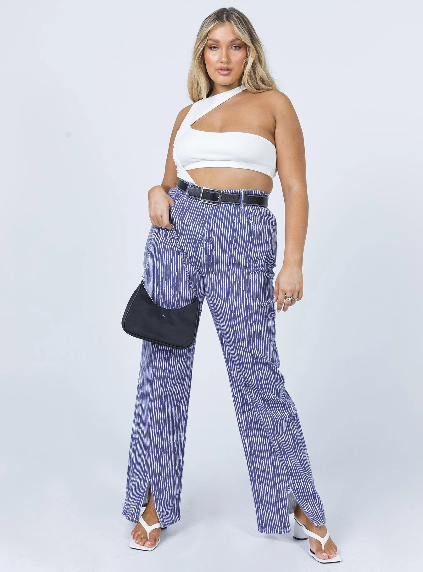 Danica Painted Stripe Denim Jeans Matching Basic