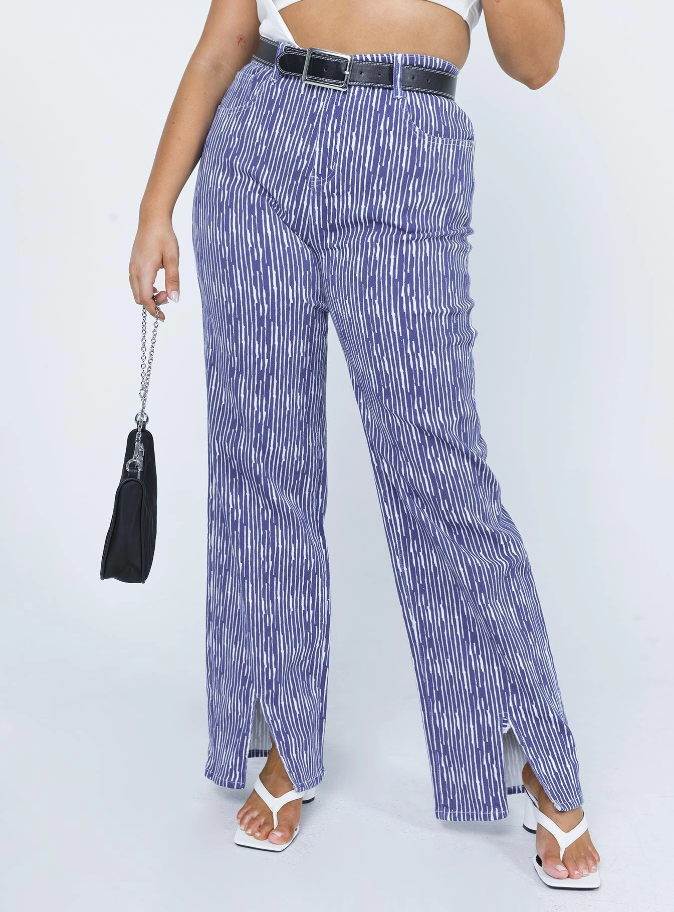 Danica Painted Stripe Denim Jeans Cool Silhouette Smooth Picnic Style