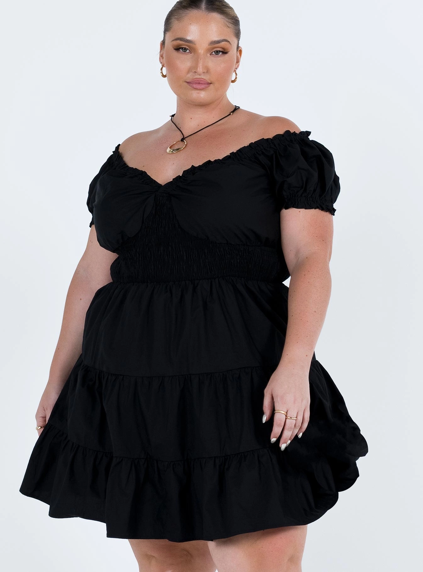 spring outfit Runway-Ready Daniela Mini Dress Black Curve