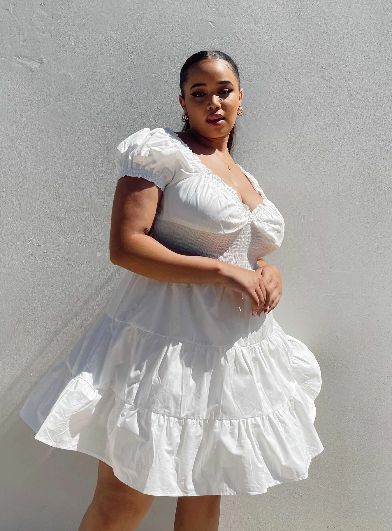 Whimsical Mood Daniela Mini Dress White Curve