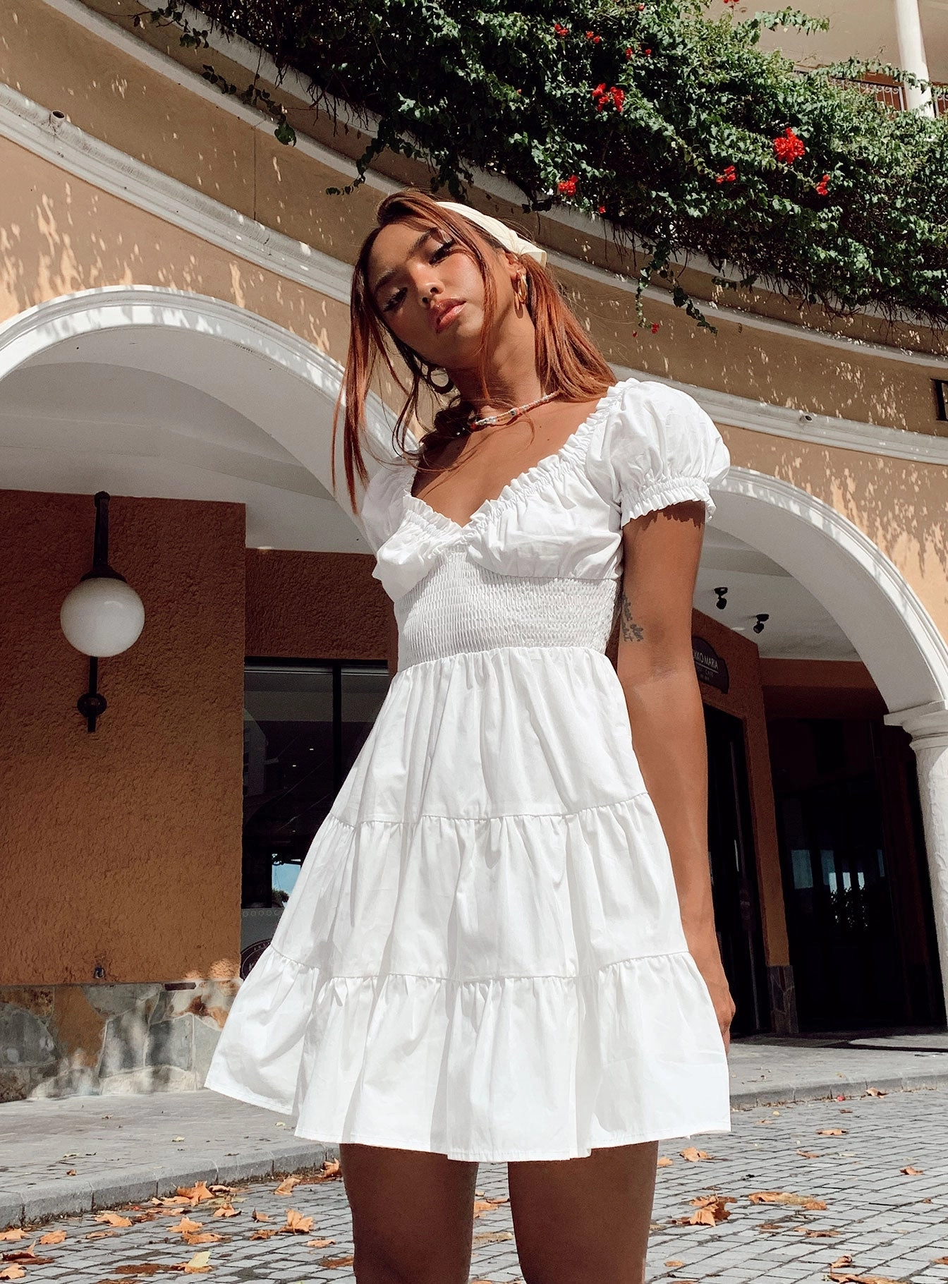 Daniela Mini Dress White Winter Proof Lightweight warm-weather dress