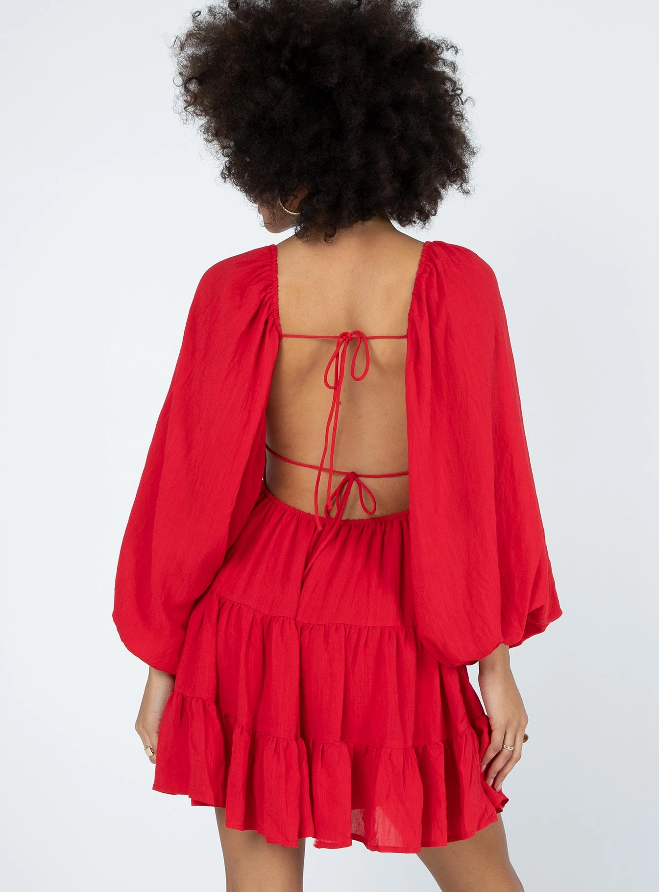 Danny Long Sleeve Mini Dress Red Stay Cool Form Focus